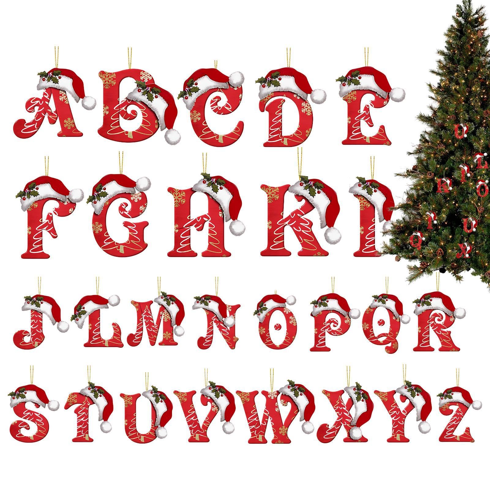 Amazon.co.jp: アルファベット文字クリスマスオーナメント|ツリー用の