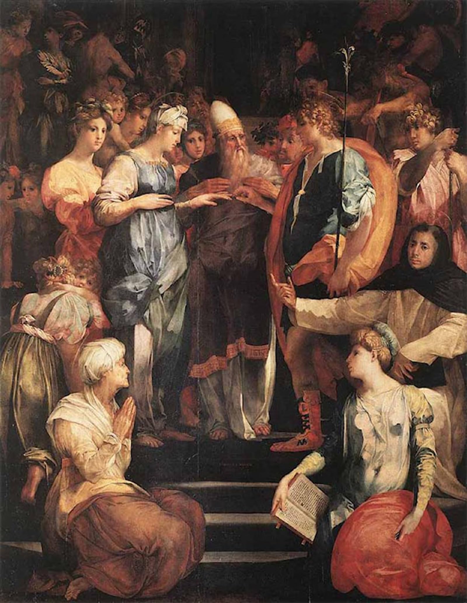 POSTERIIk Vintage Classic Picture Landscape Artwork Marriage of the Virgin by Rosso Fiorentino Portrait Canvas Painting for Office Home Decor 60x90cm