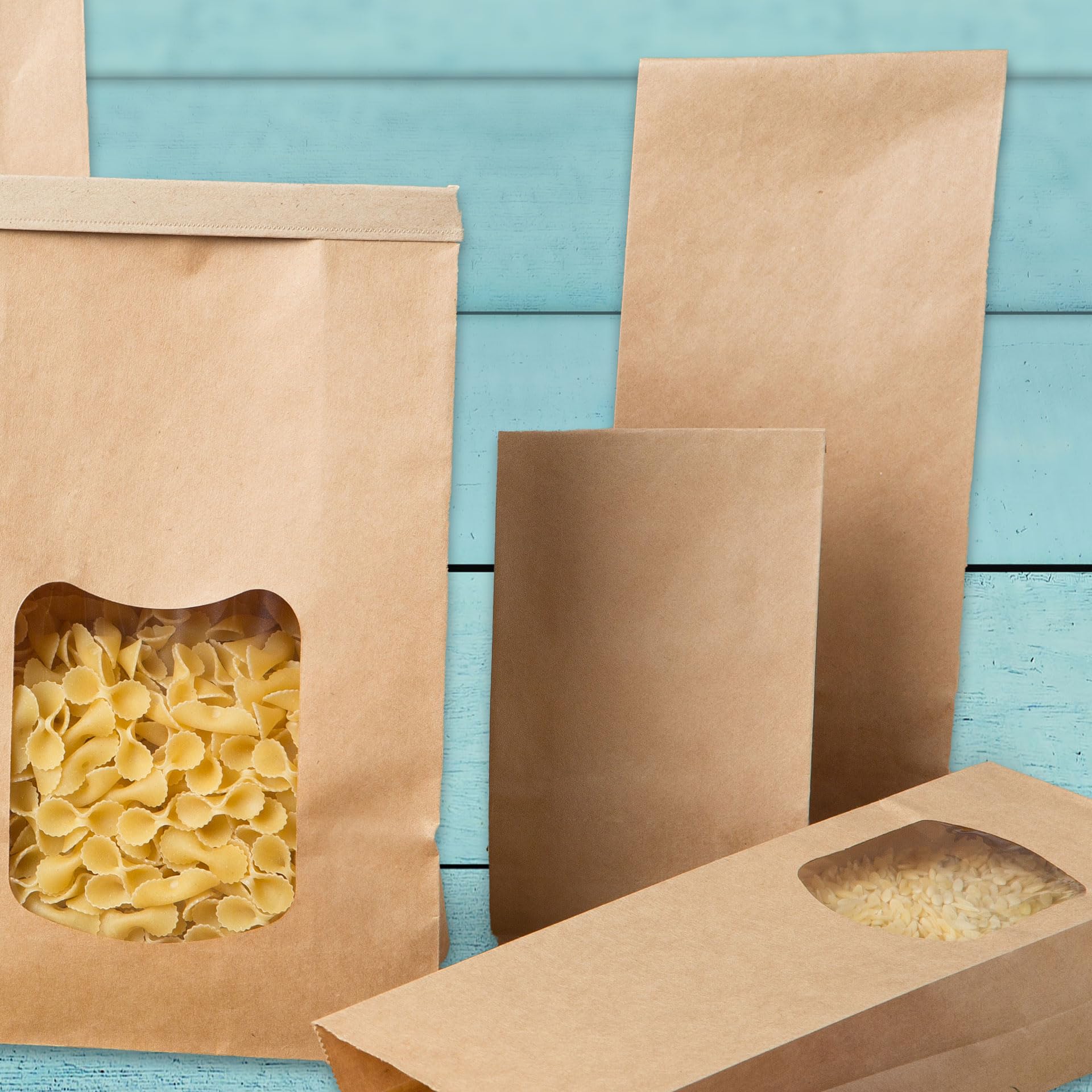 BIOZOYG Petits sacs en papier kraft I Sac en papier marron sac cadeau bio I Sac en papier à fond recyclable I Sac à fond carrée non-blanchi I Sac à fond biodégradable I Taille S
