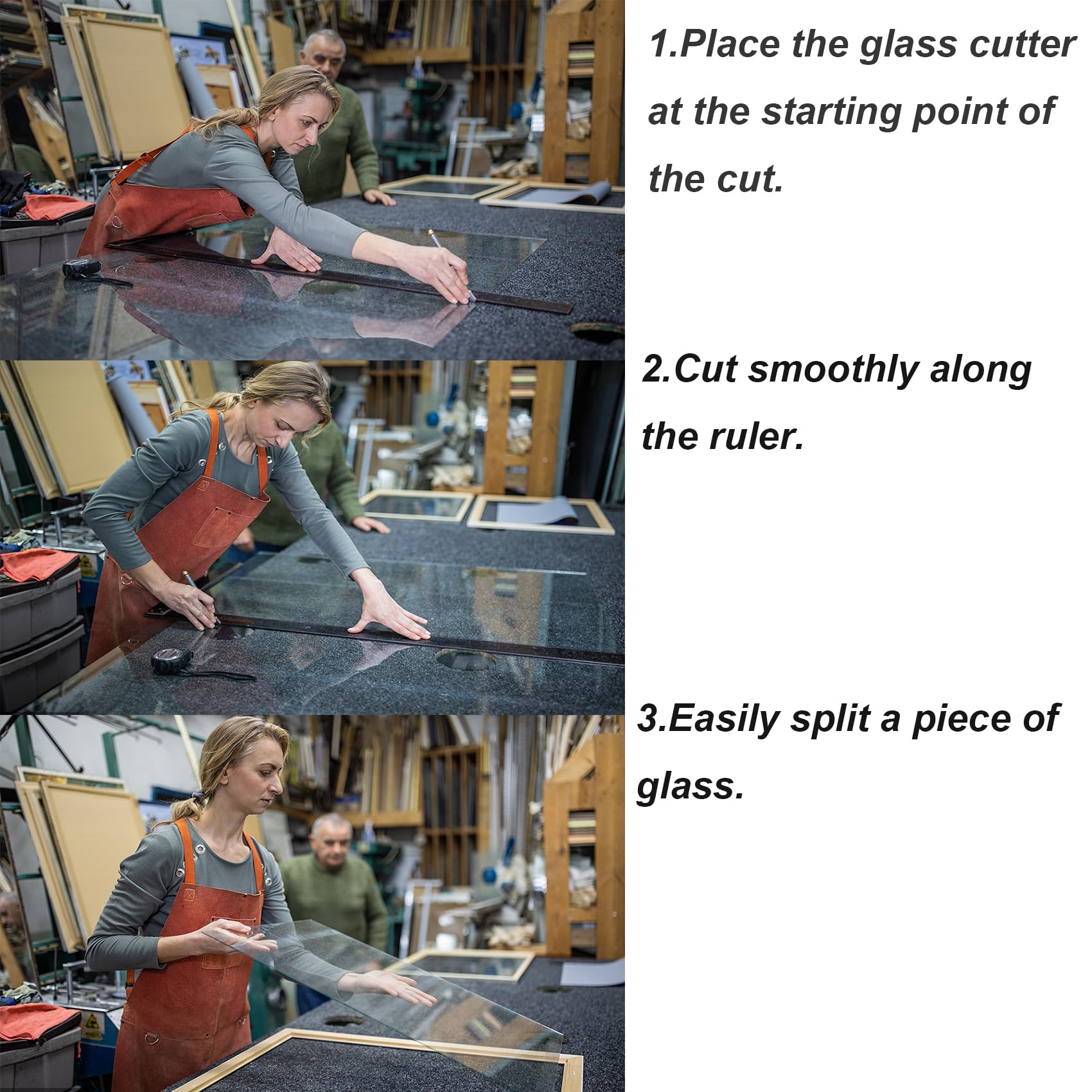 Tagliavetro Professionale con Olio da Taglio per Vetro, Testa da Taglio da 2 mm a 20 mm, per Specchio e Piastrelle in Mosaico di Vetro Spesso