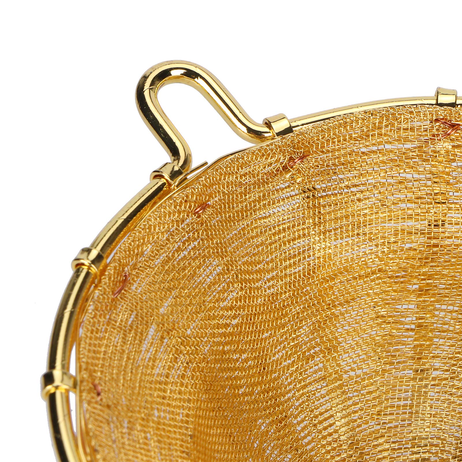 Passoire à thé en cuivre pur, filtre à thé en feuilles mobiles réutilisable, conception à mailles fines double couche tissée à la main pour une infusion optimale, forme creuse