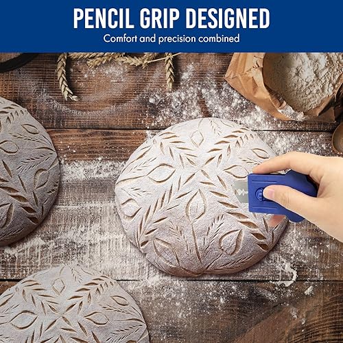 Miniatura 4 de MEKER Pan Lame, herramienta de puntuación magnética extraíble para hornear y hacer pan de masa madre, incluye folleto de patrones de puntuación y 10