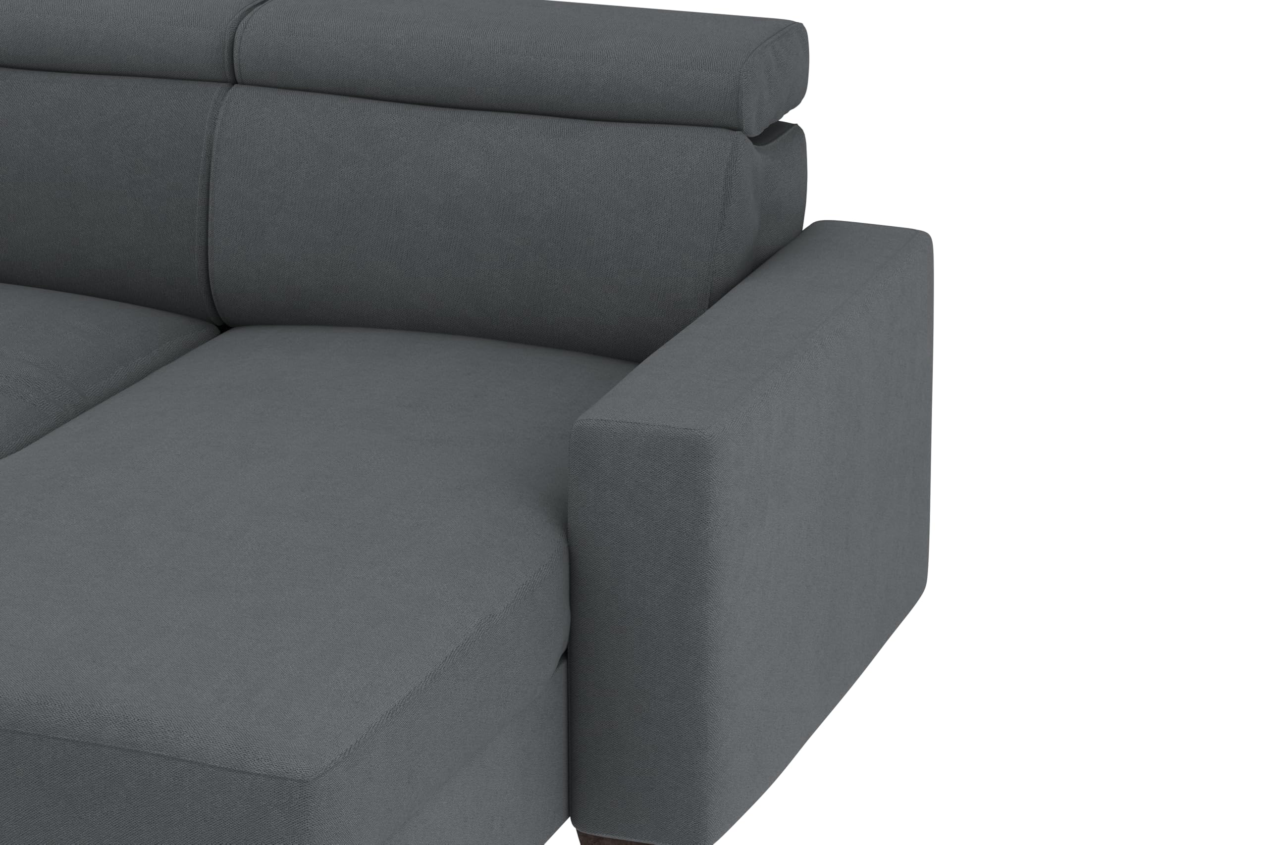 Divano Tirana con Chaise Longue, Colore Cenere 15/23 | 235X159 cm (LxP)