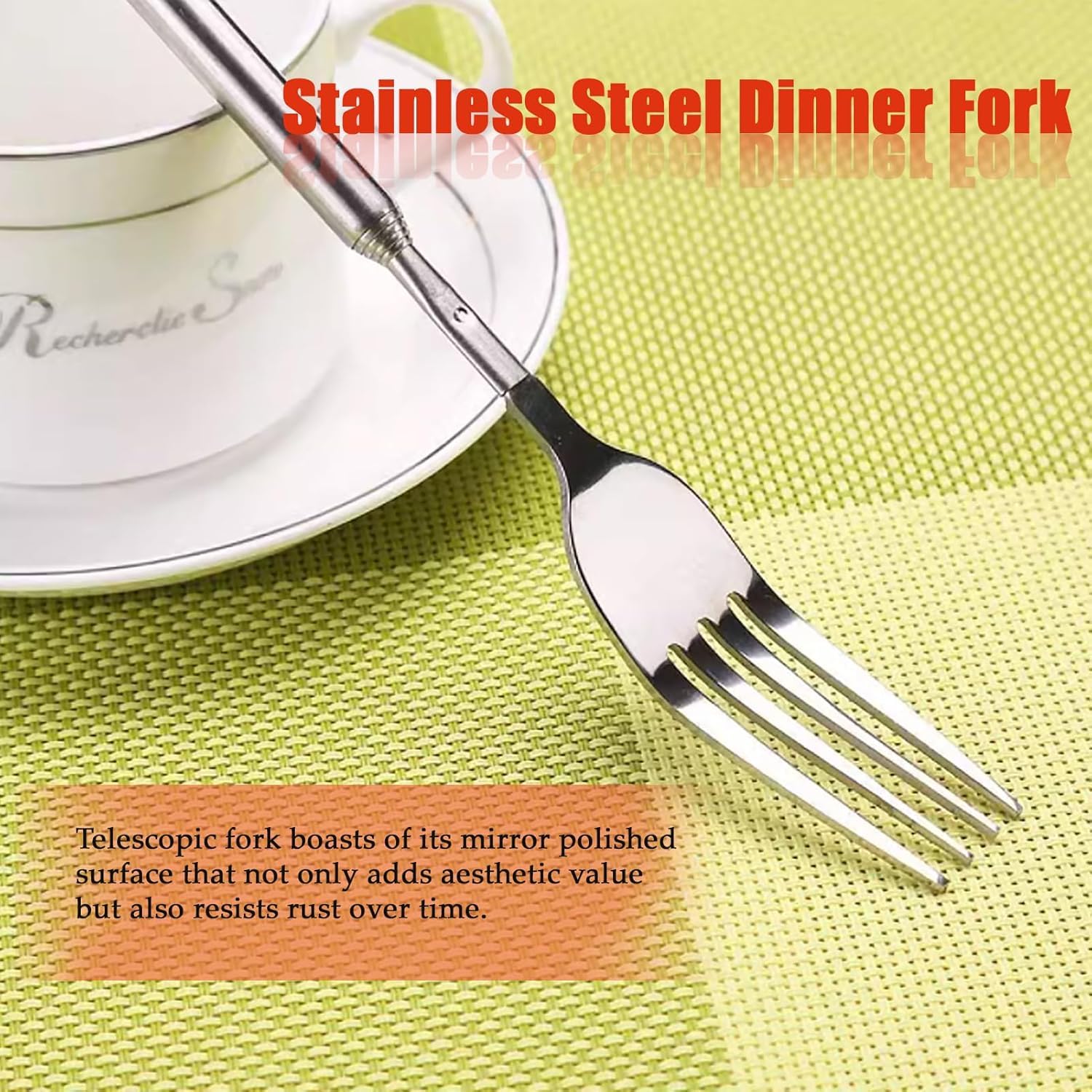 Lwuey Forchetta Estensibile Telescopica,Forchetta Allungabile con Manico Lungo Posate Lunga Retrattile in Acciaio Inossidabile per Tostatura Barbecue Dessert Salsicce Grill Shop Regolate Lunghezza
