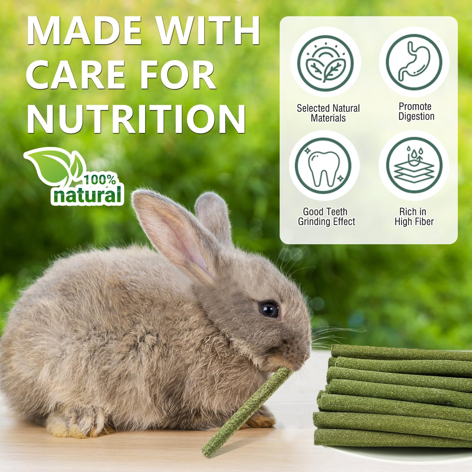 30PCS Golosinas de Conejo Timothy Hay Sticks,Heno Timothy Natural para Conejo,Conejillos de Indias,Conejito,Chinchilla,Hámsters,Juguetes Masticables de Conejos Mano Comida para Conejos (30pcs)