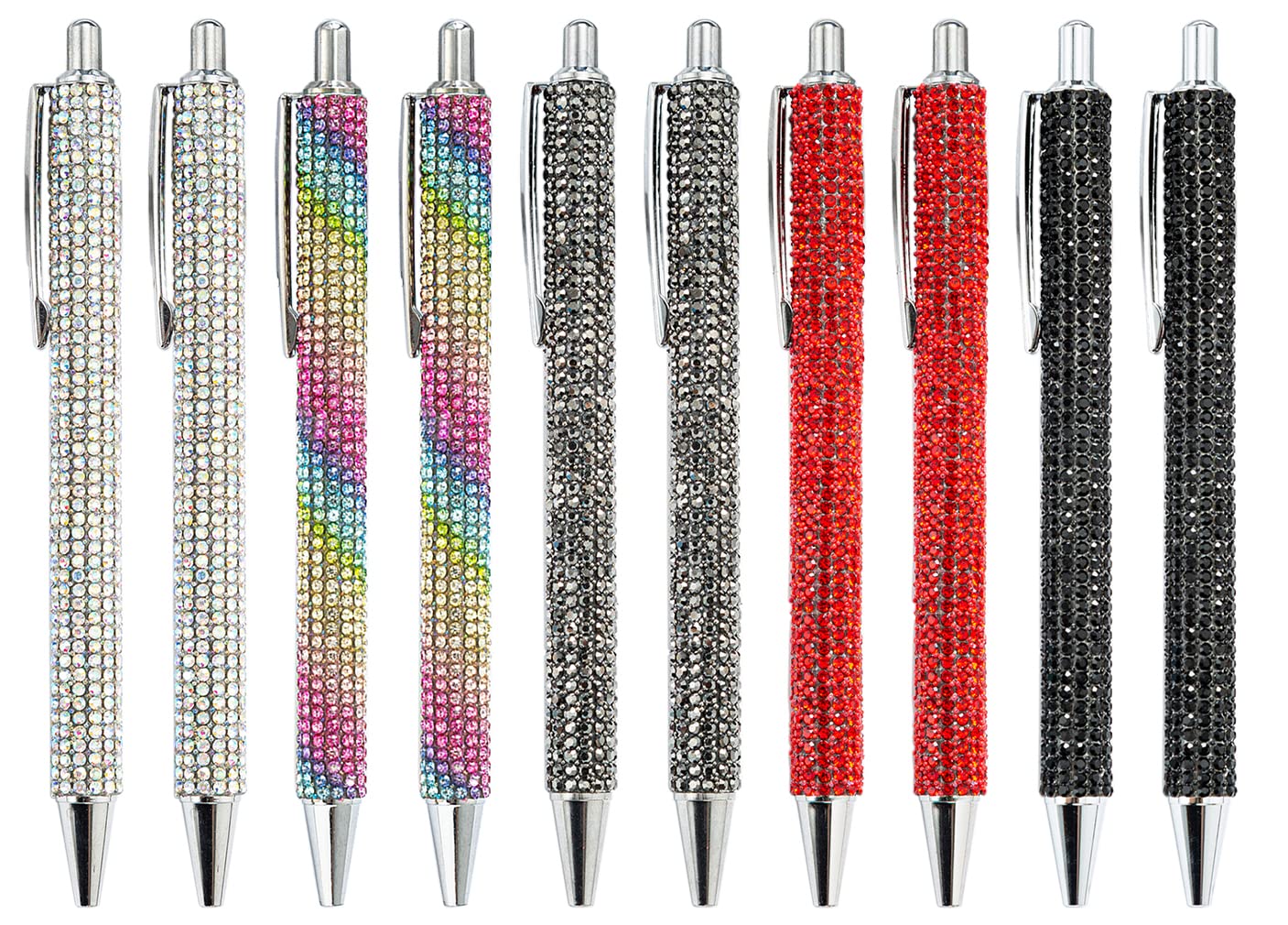 Gullor Click Ballpoint Pens, Diamond-encrusted Ball Pens, Black Ink Medium Point 1mm, for Office Supplies Gift Wedding Birthday