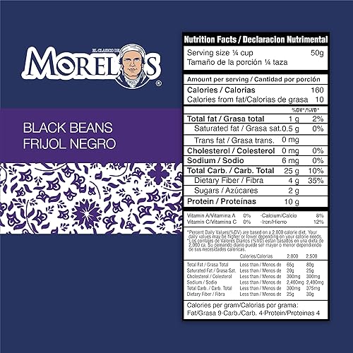 Miniatura 4 de El Clasico de Morelos Frijoles negros enteros, 16 onzas (paquete de 20)