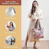 Vista 115 de Maison d' Hermine Bolsa de lona para mujer, bolsa de lona de algodón reutilizable para el hombro, bolsas de comestibles a granel con asa para 01