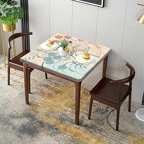 Miniatura 10 de Mantel cuadrado de mármol, borde elástico, decoración del hogar, manteles de poliéster, resistente a las arrugas y al polvo, lavable para la