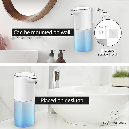 Miniatura 4 de Dispensador automático de jabón espumoso - Dispensador electrónico de jabón - Soporte de jabón - Dispensador de lavado a mano - Capacidad de 13.5 fl