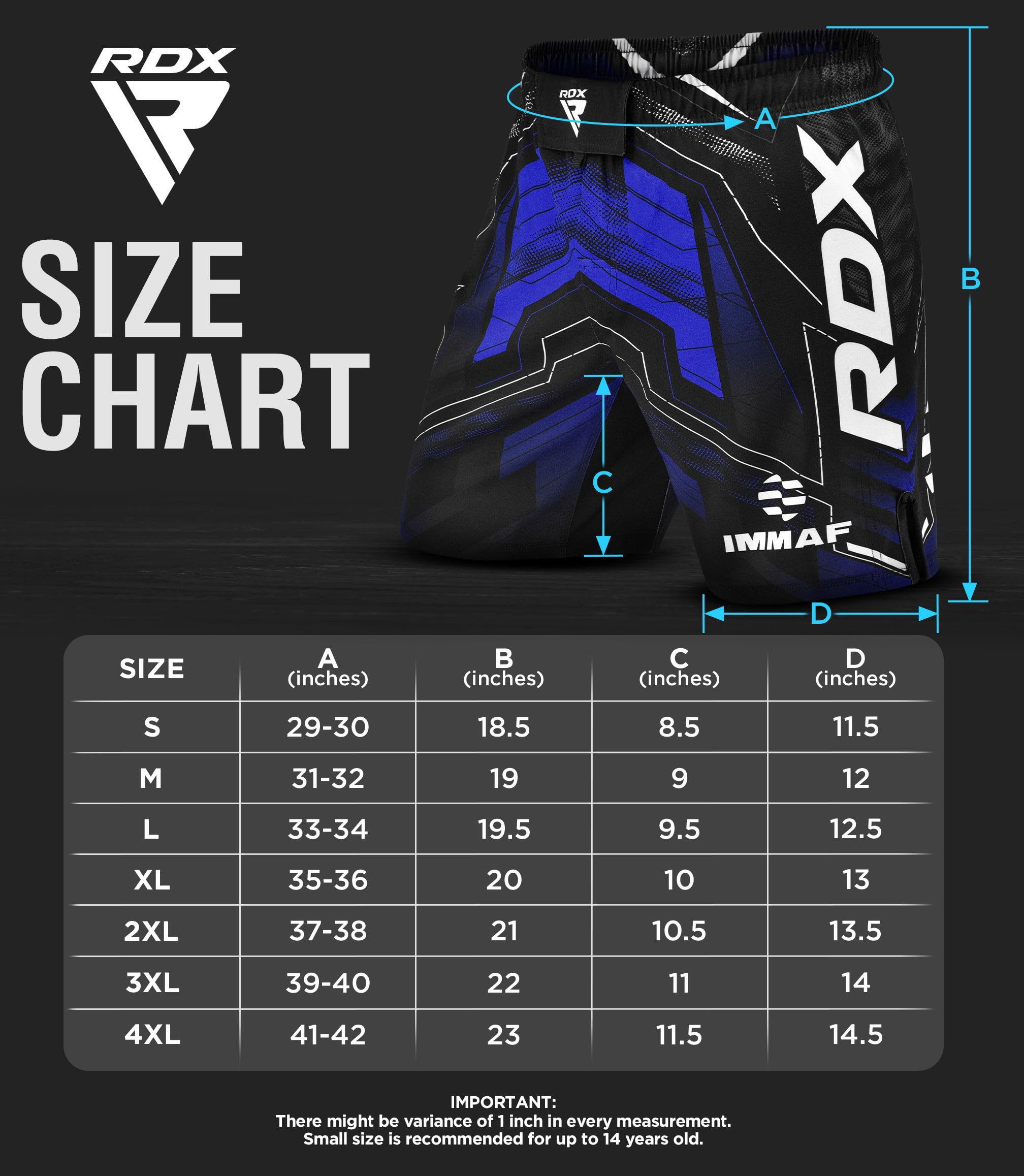 RDX Pantalones cortos de MMA aprobados por IMMAF, diseño de aberturas laterales, adecuado para boxeo, muay thai, kickboxing y entrenamiento de gimnasio