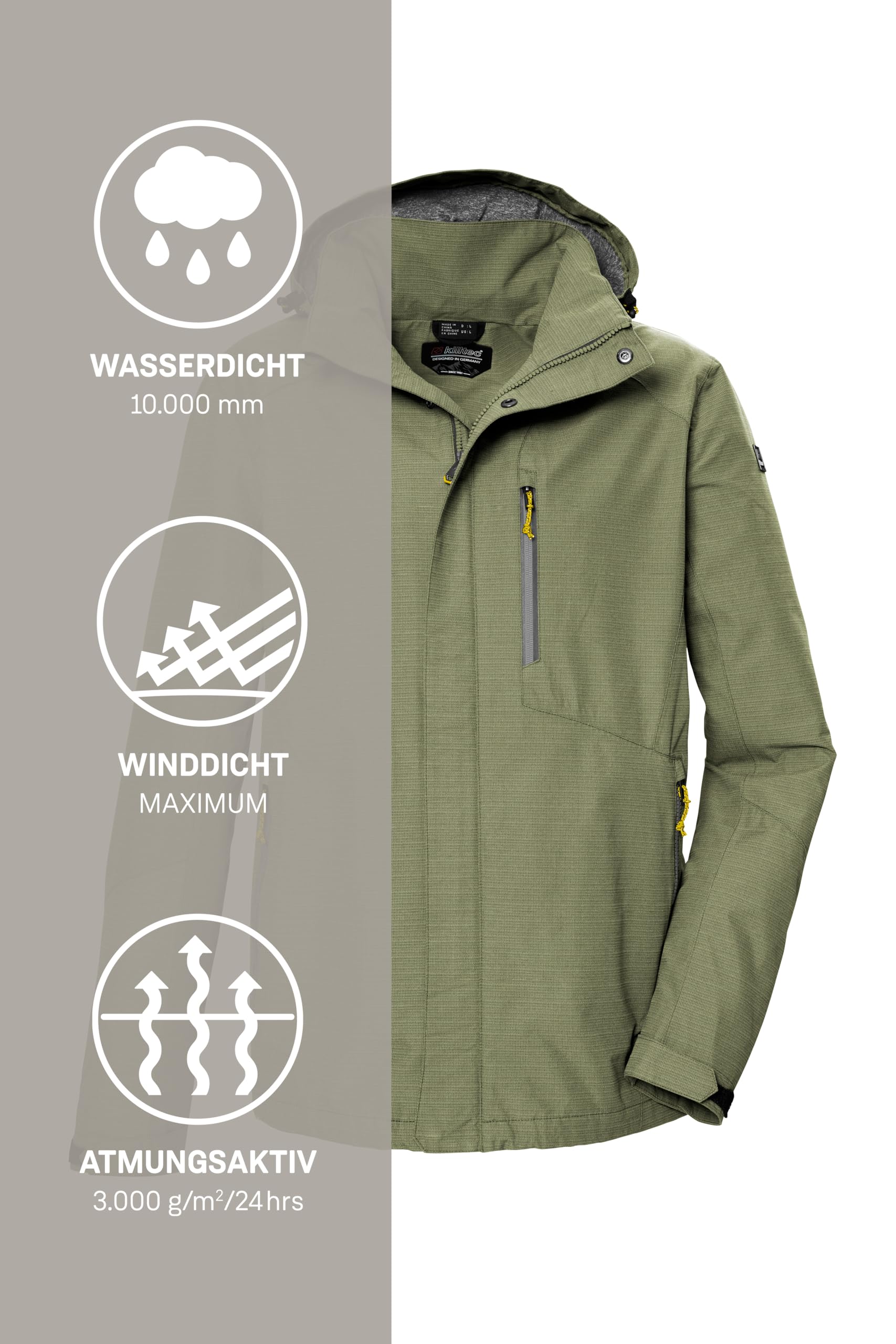 Killtec Kos 256 Mn Jckt_carleb Giacca funzionale impermeabile/giacca outdoor con cappuccio senza zip Uomo