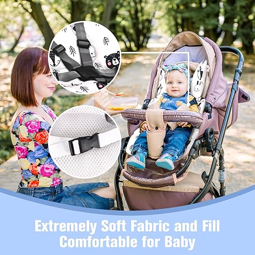 Miniatura 8 de KAKIBLIN - Cojín para asiento de automóvil para niños pequeños, cojín de apoyo para la cabeza y el cuerpo, cojín de apoyo para el cuello del asiento