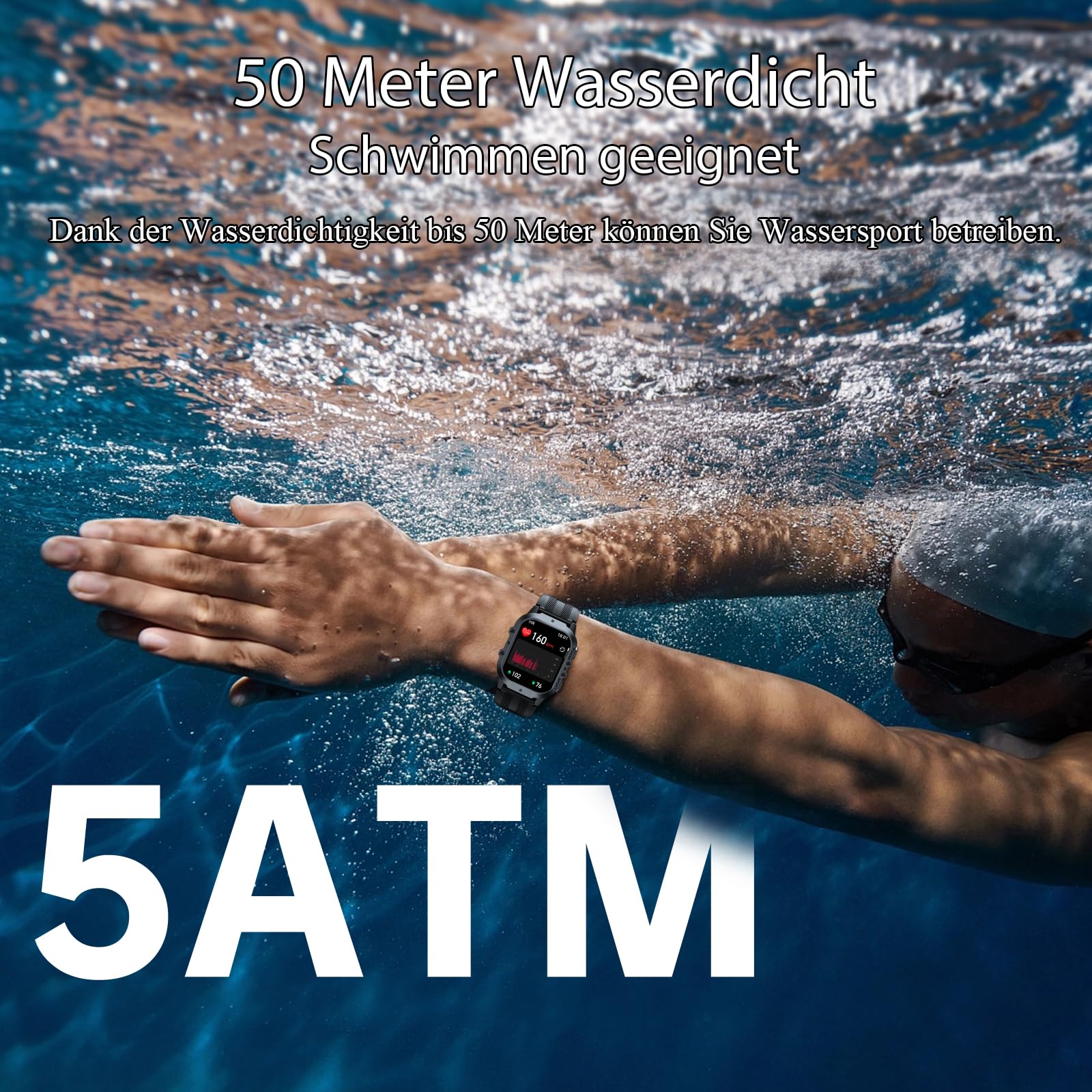 OUKITEL BT20 Smartwatch Uomo,1,96'' AMOLED Schermo Orologio Intelligente,Bluetooth Chiamata Assistente Vocale,Impermeabile 5ATM con Cardiofrequenzimetro,Contapassi Sonno per Android iOS