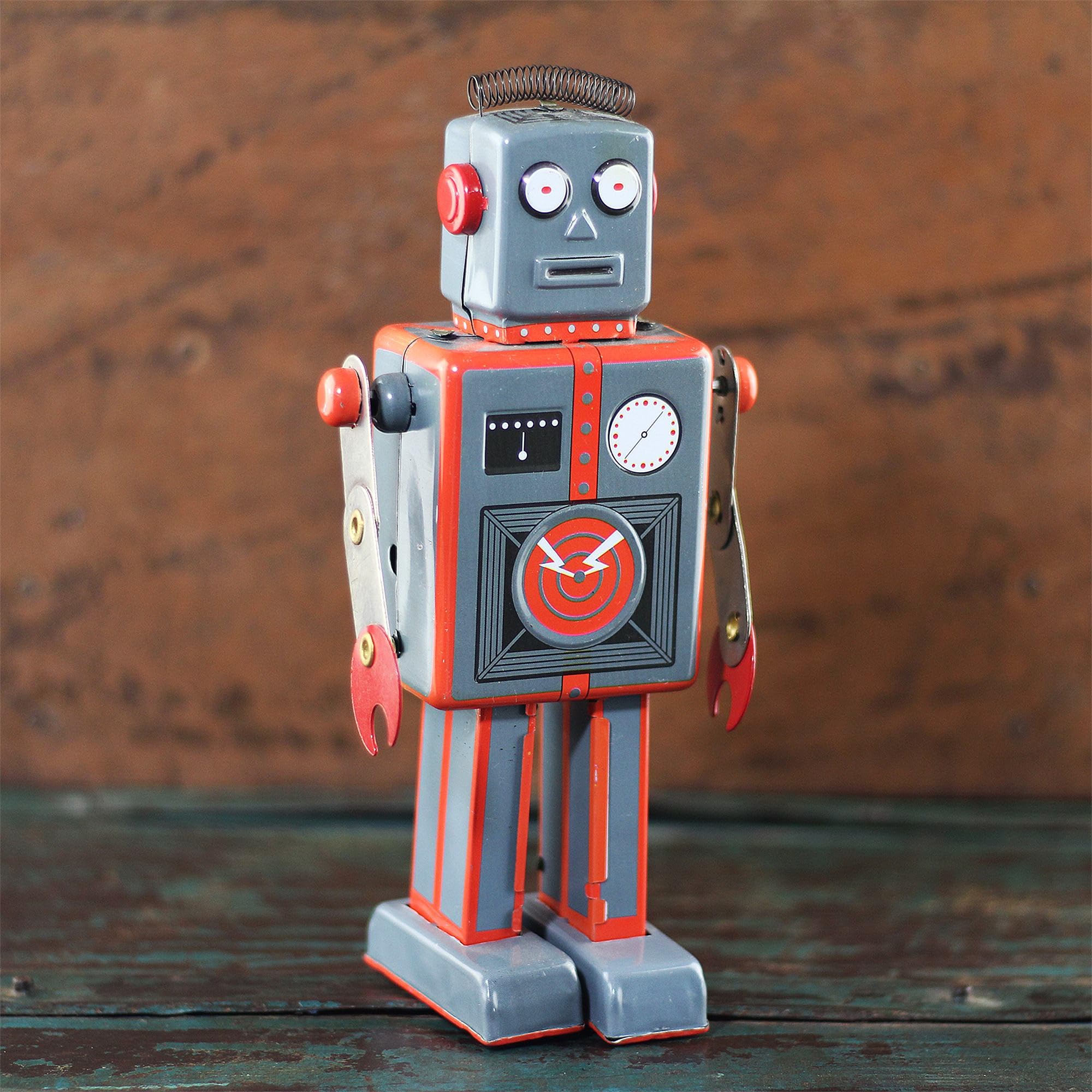 Superfreak Robot - Mechanical Robot - szary - robot blaszany - Retro zabawka blaszana