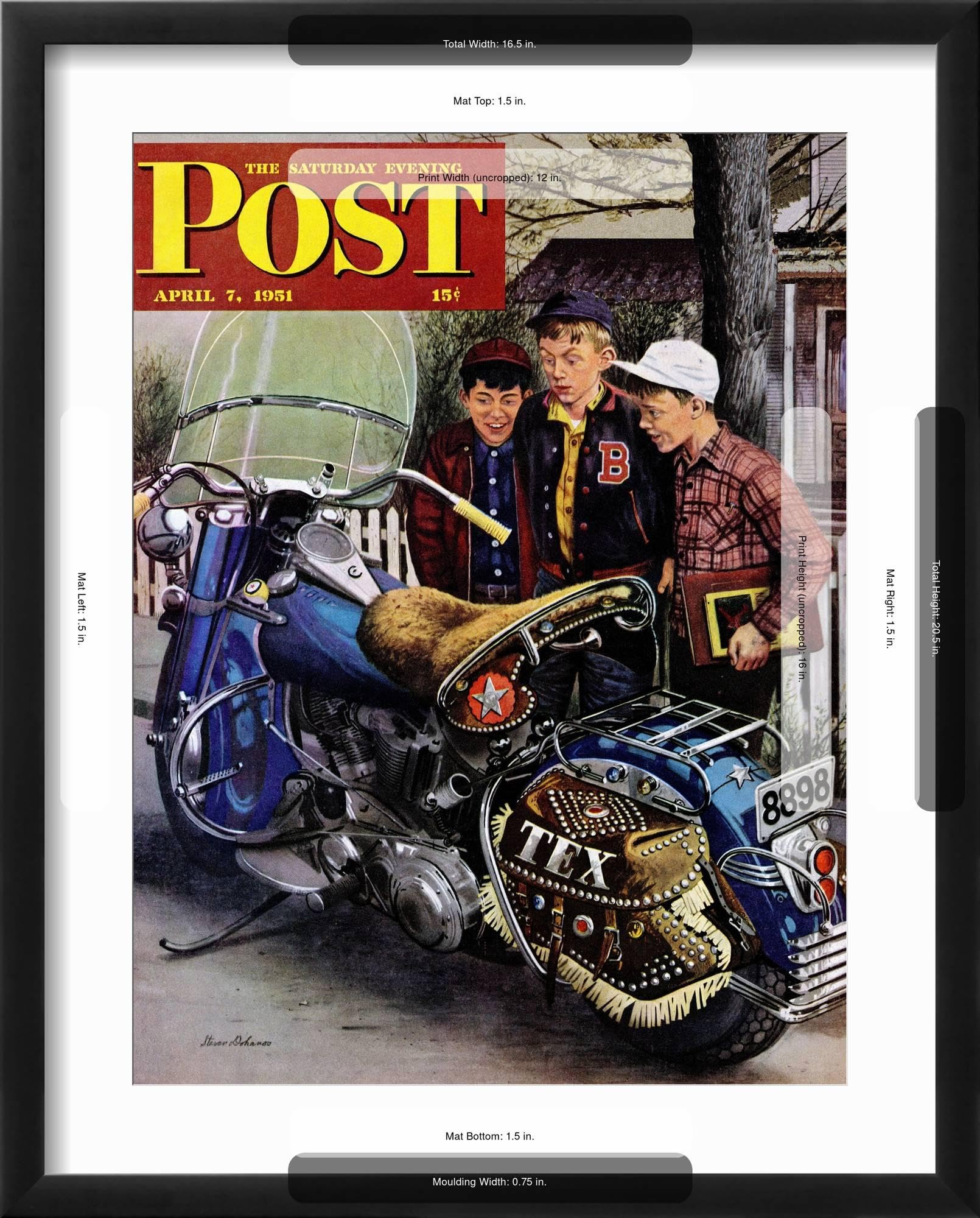 Amazon.com: AllPosters Wall Giclee Print Tex's Motorcycle Saturday