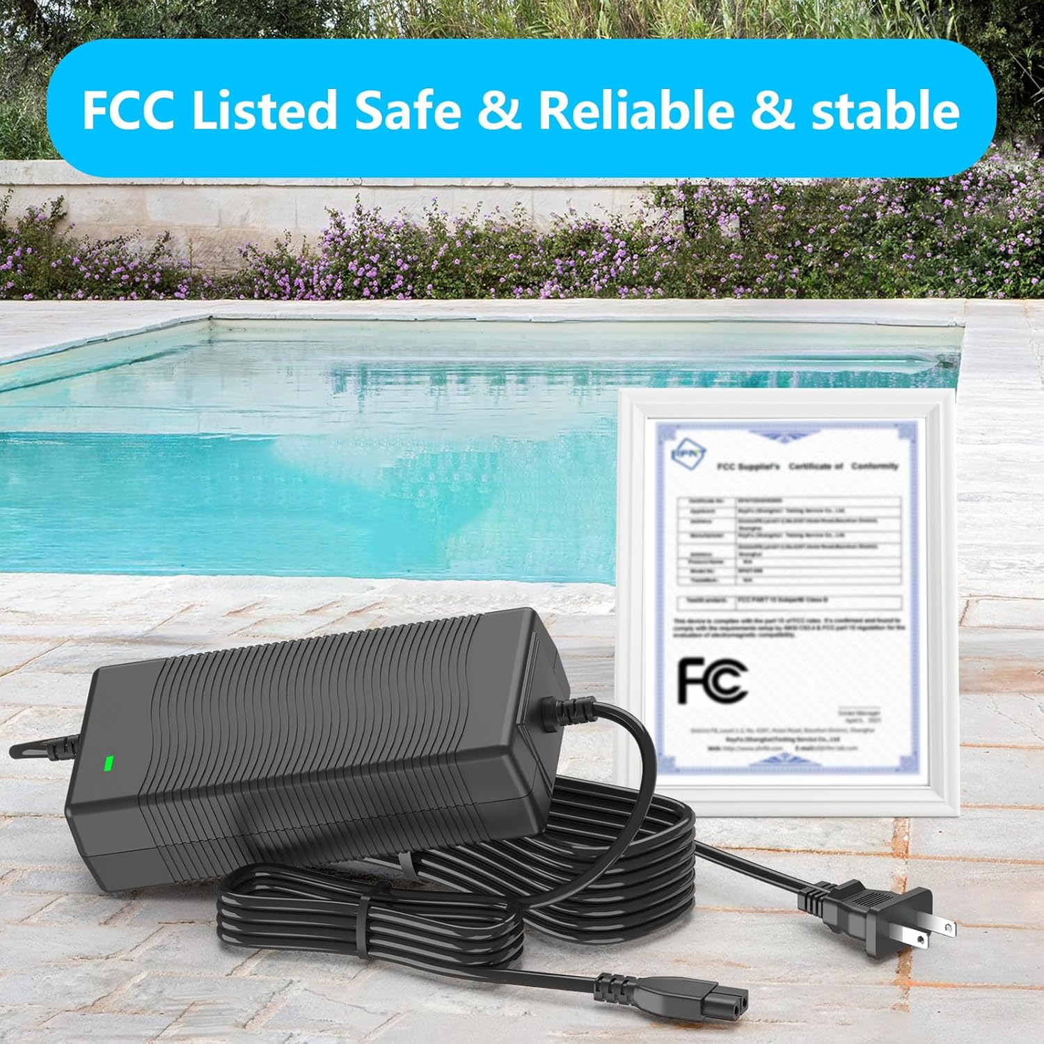 29.4V Charger for Aiper Pool Cleaner Compatible with Aiper Scuba S1 Pro 25.2V Li-ion Battery Cordless Robotic Pool Vacuum Cleaner Charger Adapter