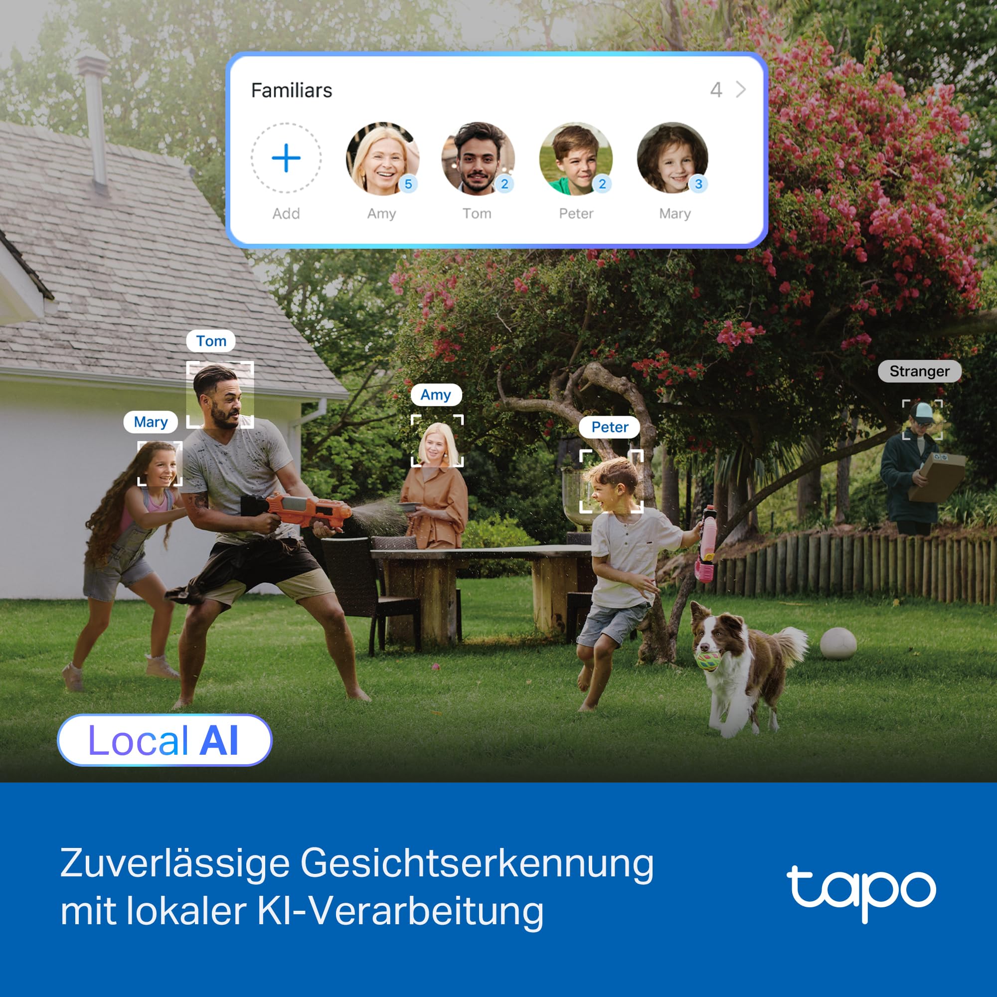 Tapo C560WS 4K 360° WLAN-Überwachungskamera für außen, Wi-Fi 6 Dual-Band, Farbnachtsicht, kostenfreie KI-Erkennung, Smart Tracking, Licht- & Ton-Alarm, Zwei-Wege-Audio, MicroSD-Karte Bis zu 512 GB
