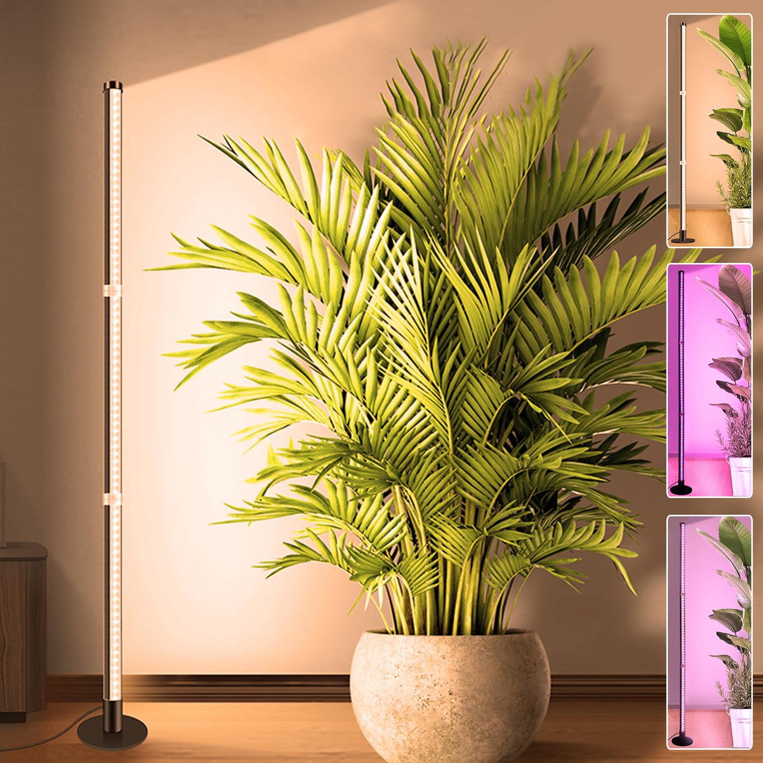 Rosnek LED Pflanzenlampe Mit Zeitschaltuhr - 2 Köpfe, Vollspektrum, 360° Verstellbar