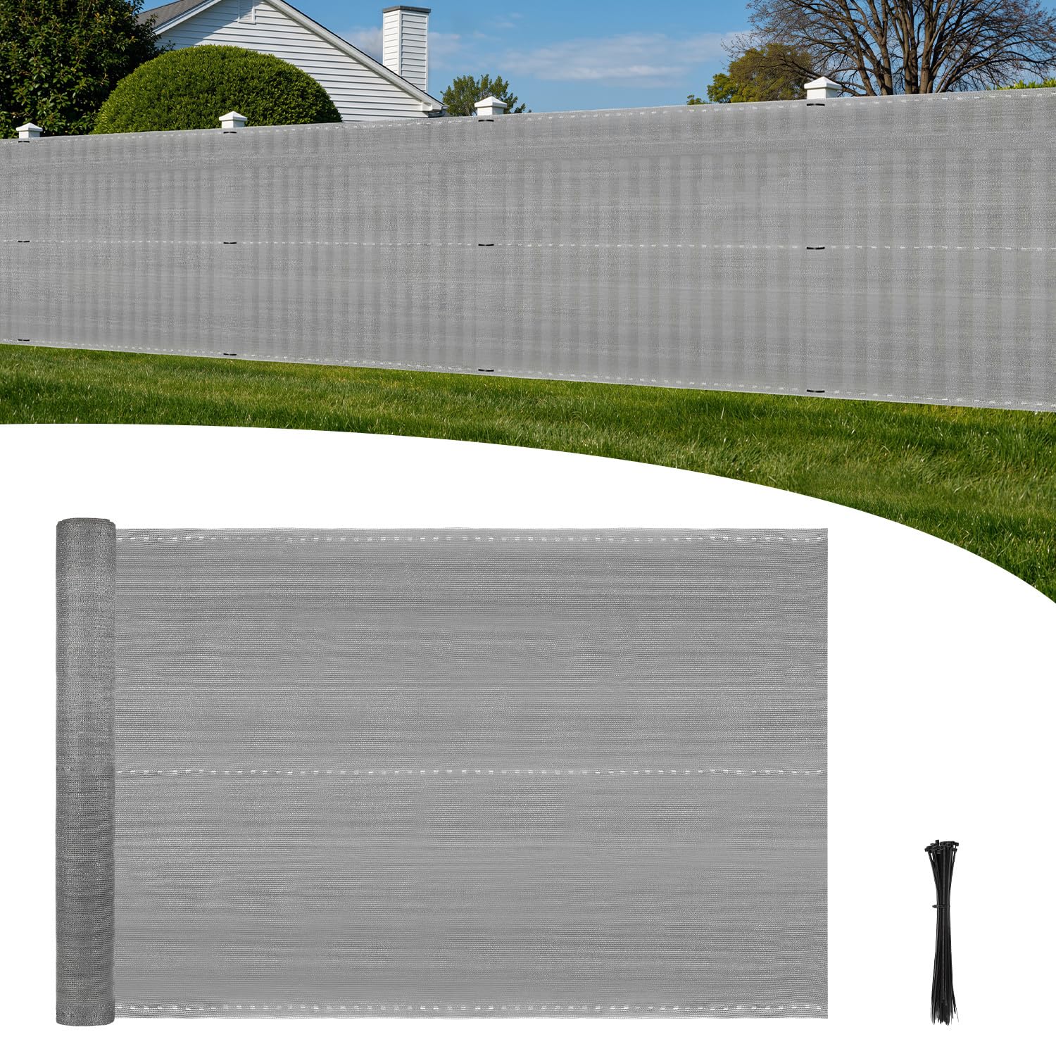 Brise-Vue polyéthylène 150 g/m², Protection Vent Poussière Soleil, Anthracite 1,8 x 10 m