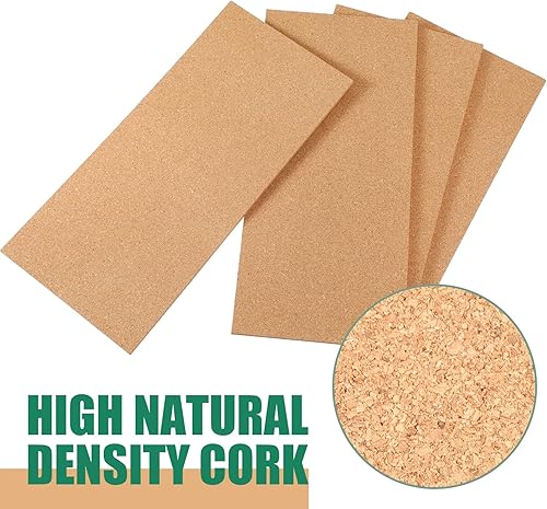 Miniatura 4 de Wesiti 36 piezas de tablero de corcho autoadhesivo de 17 x 8 pulgadas de grosor de 0.24 pulgadas, posavasos cuadrados de corcho natural con respaldo