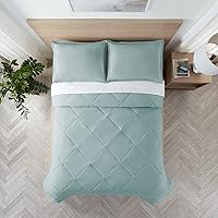 Vista 3 de Serta Juego de edredón reversible de 3 piezas con fundas de almohada para todas las estaciones, King, éter