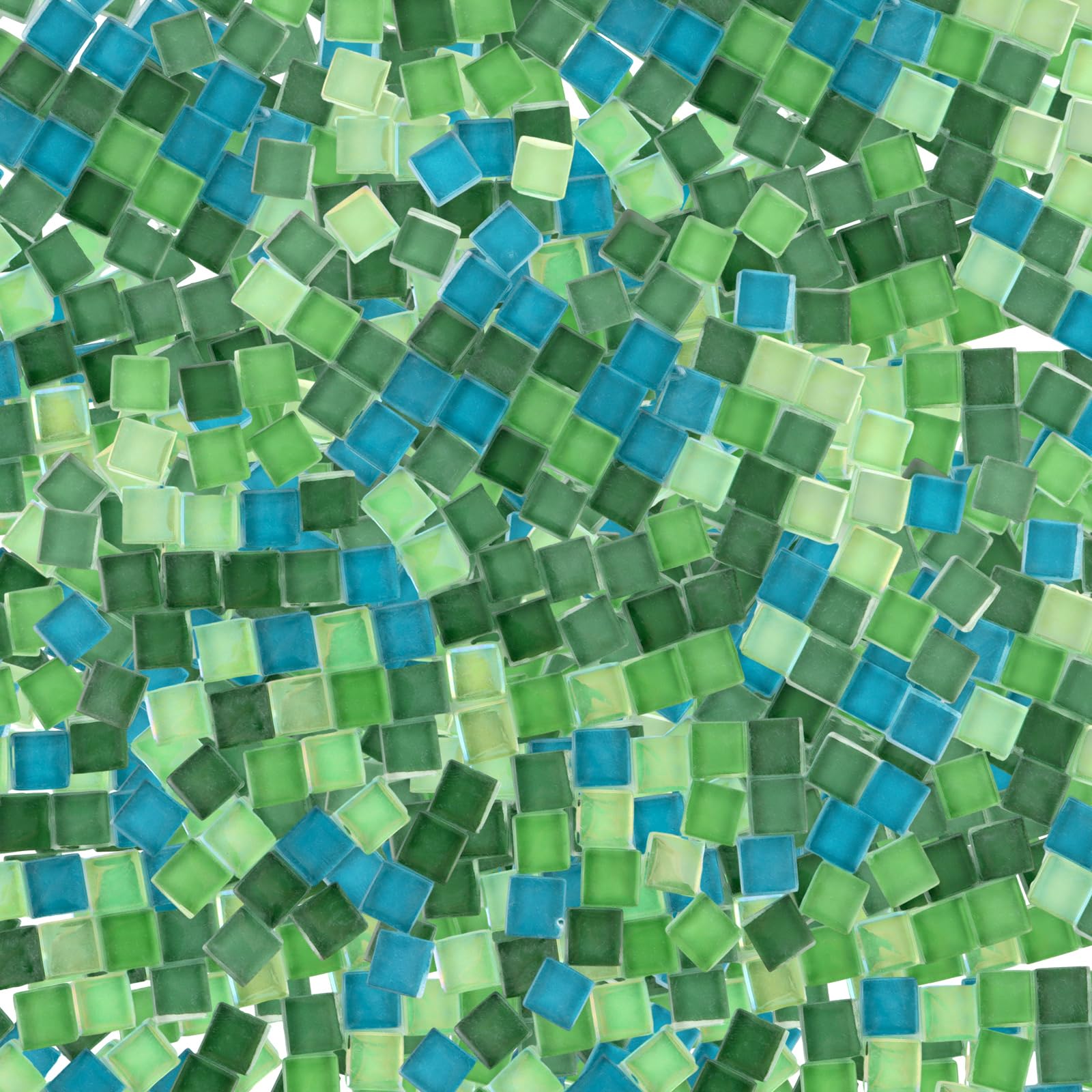 Azulejos de mosaico pequeños en serie verde para manualidades y baño 1kg