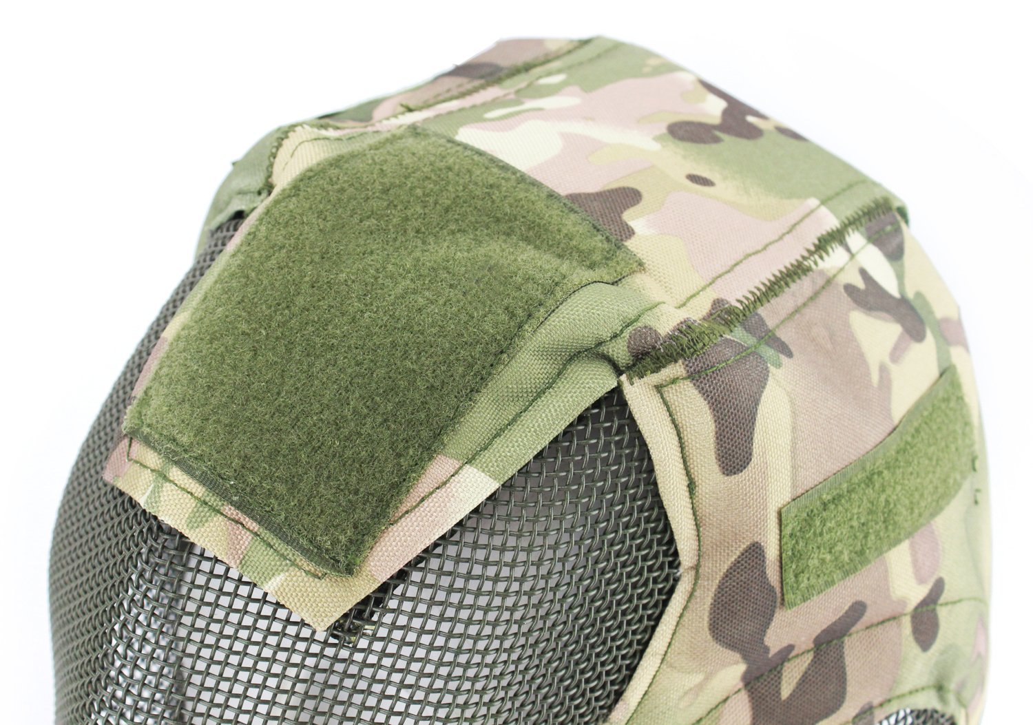 Máscara táctica de airsoft, ajustable, máscara de protección de malla completa con protección para los oídos para juegos de CS al aire libre, caza, Halloween, paintball, hockey, disfraz de cosplay