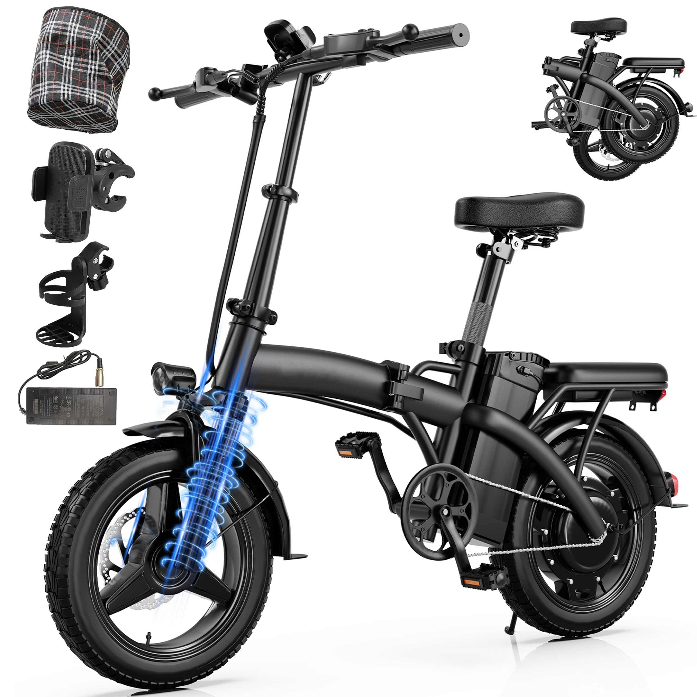 electric bicycle under 15000 Amazon.com : Folding Electric Bike for Adults and Teens, 550W Peak Motor,  25MPH E Bikes, 35 MilesPAS Range, 48V 12Ah Battery, 14