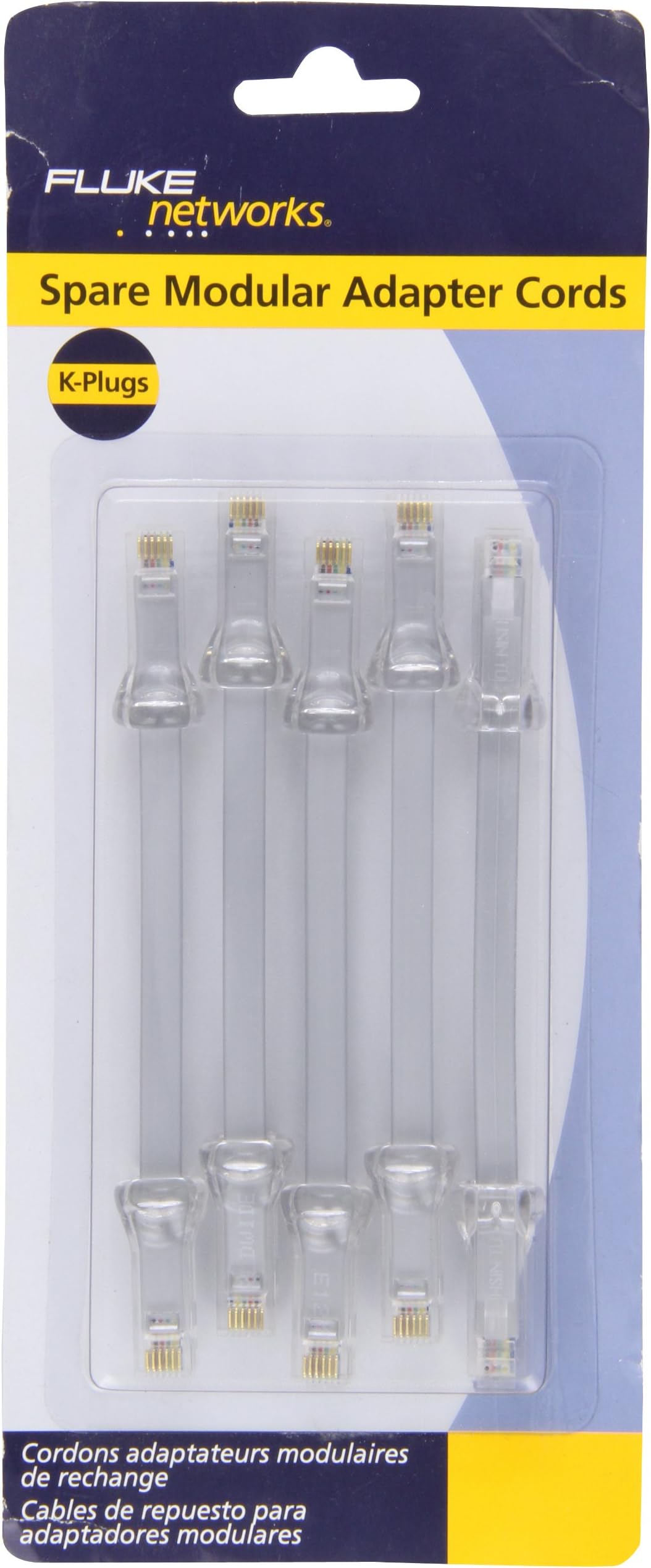 Fluke Networks 10200101 Spare Modular Adapter K-Plug 4/6-Wire Cords (Pack of 5)