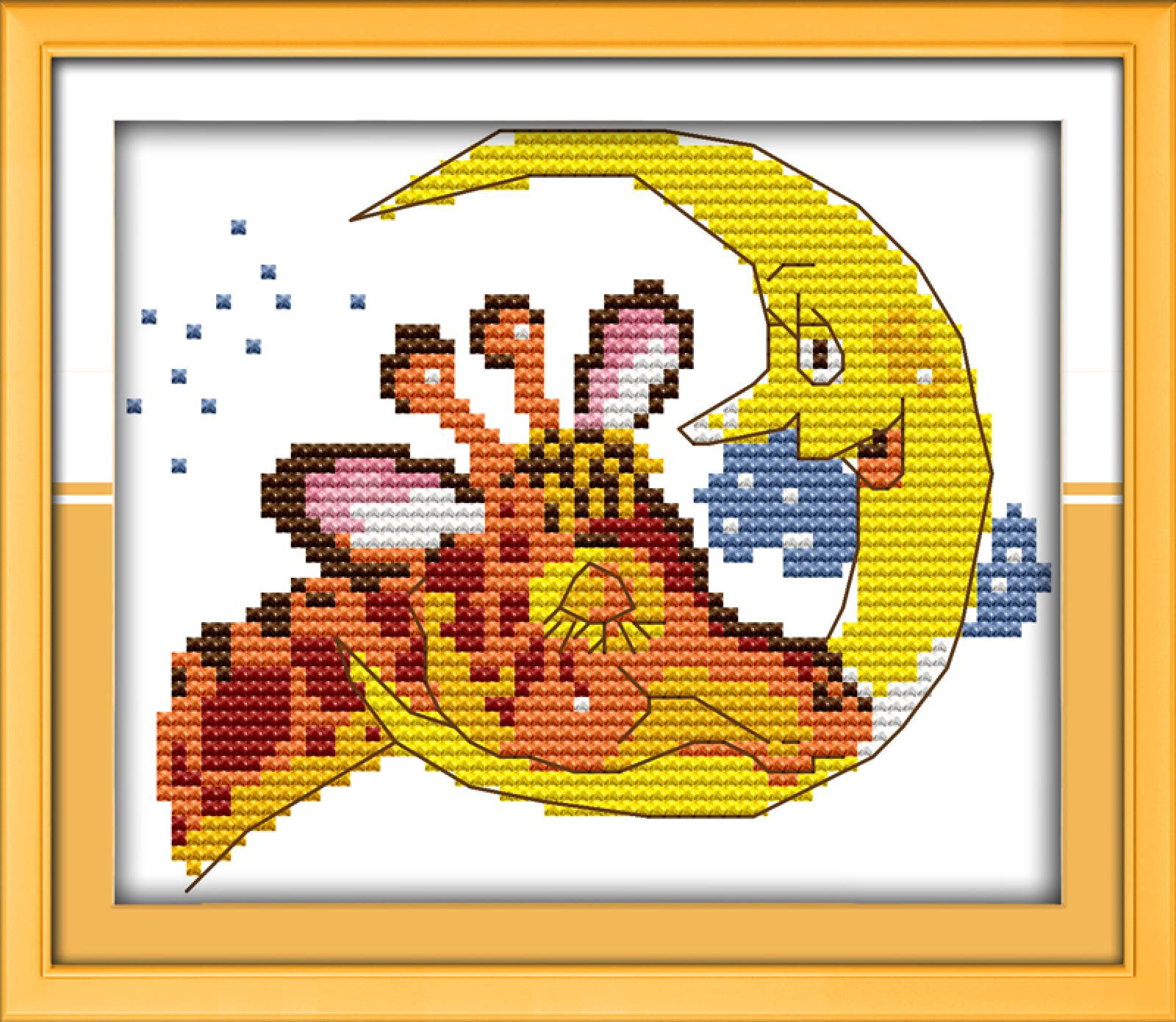 Kit broderie point de croix débutant motif girafe lune DIY adulte enfant - 8