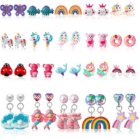 Toddler Earring Treasures: 20/30/40 Pairs of Hypoallergenic Clip-Ons for Little Girls and Toddlers