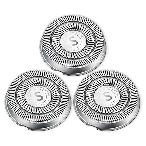 Miniatura 2 de SweetLF 3 piezas de repuesto de cabeza de afeitadora cortadores de cuchilla IPX7 impermeable maquinilla de afeitar eléctrica húmeda y seca 3D para
