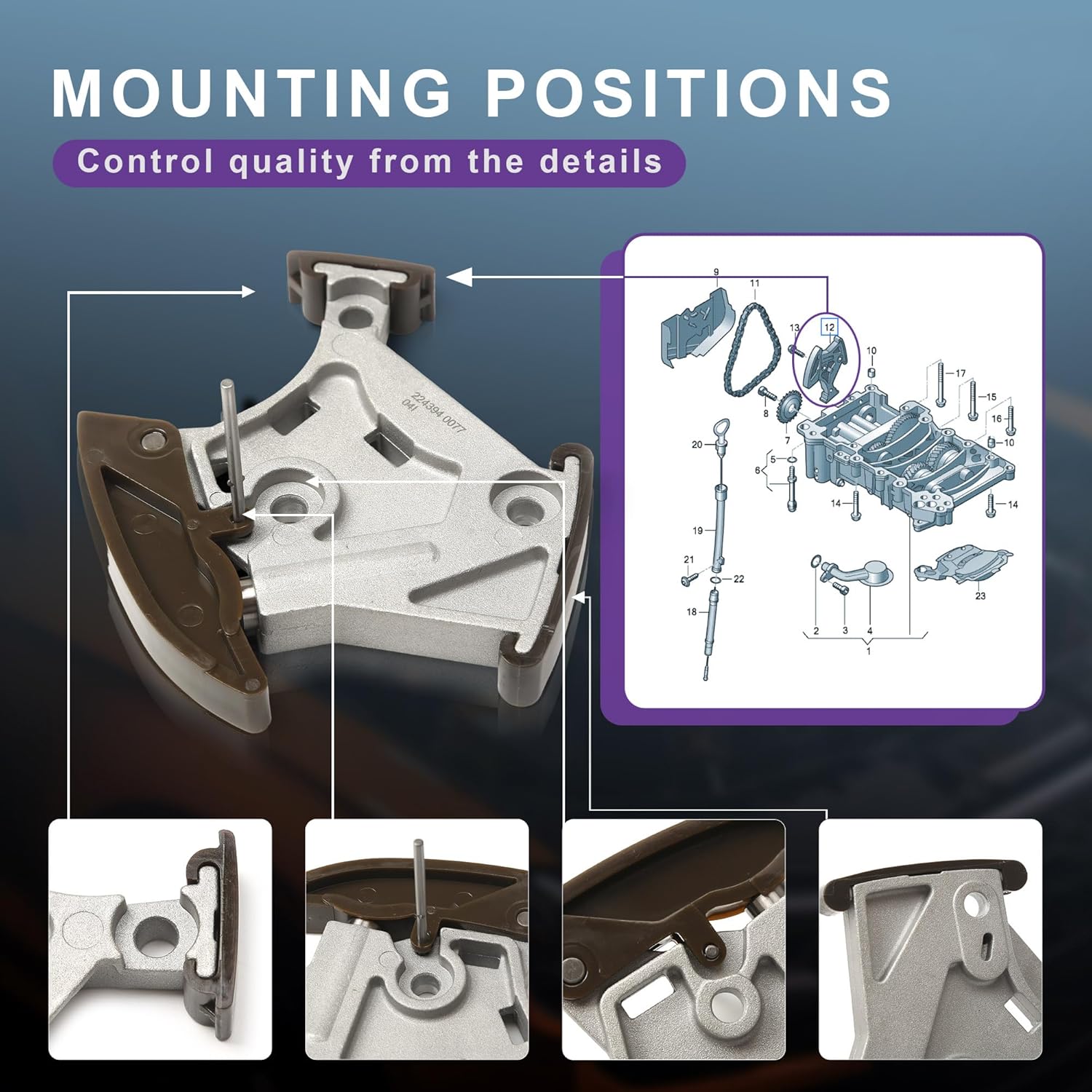 06B115130C Oil Pump Timing Chain Tensioner 2.0T BPJ BYK BLR BVY Replacement For VW Eos Golf R32 GTI Jetta Audi A3 A4 A6 TT 2003-2014 Skoda Seat 06B115130A