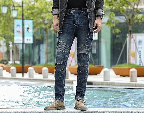 Miniatura 5 de CTBQiTom Pantalones de motocicleta para hombre, pantalones de motocross, pantalones de motociclista, pantalones de mezclilla de aventura, con