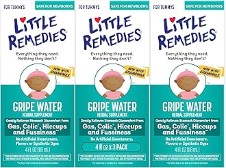 Little Remedies Gripe Water, Colic & Gas Relief, Safe for Newborns, 4 fl oz, 3 Pack