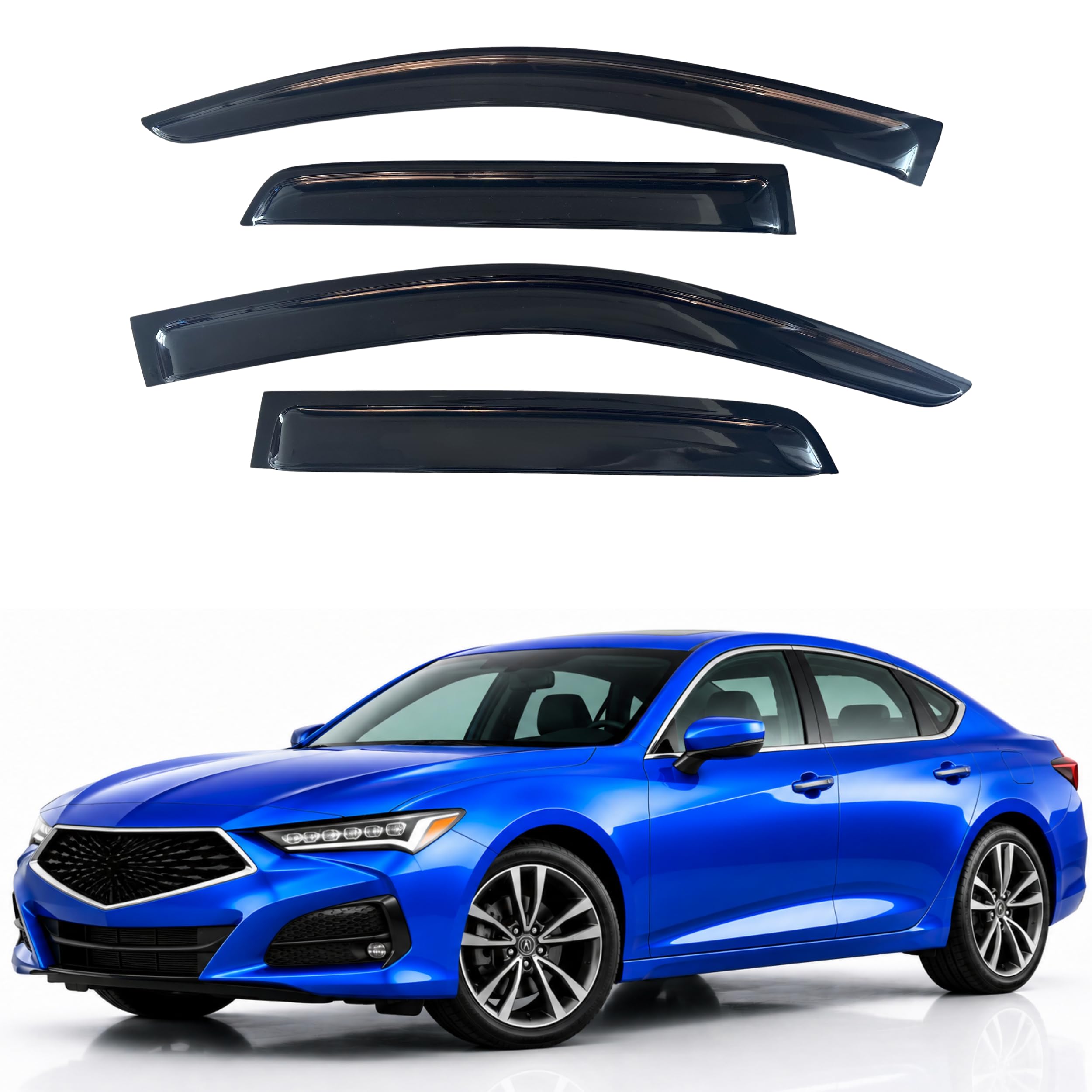 IG Window Visors Fit for 2021-2025 Acura TLX, Out-Channel Rain Guards Vent Wind Deflectors 4PC, Car Accessories for 21-25 Acura TLX