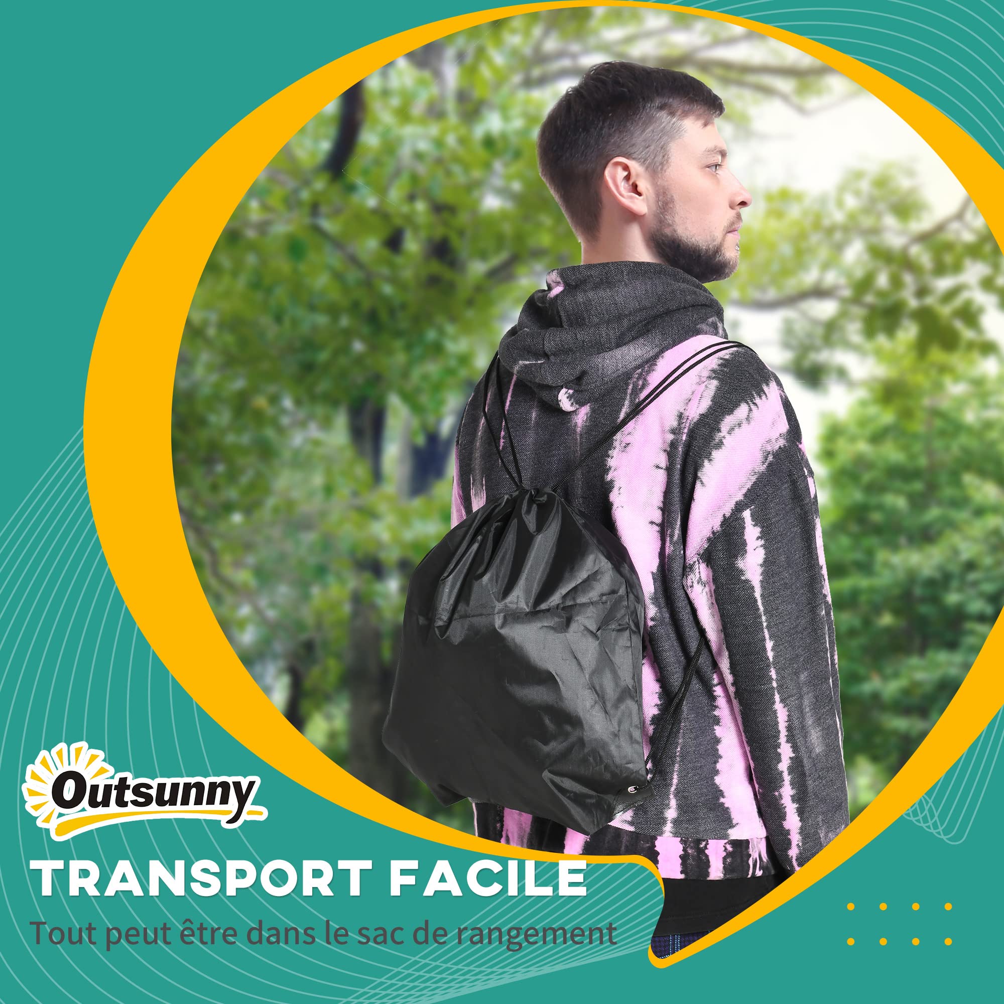 Outsunny Parcours d'obstacles Ninja pour Enfants 30 Accessoires 10 m de Slackline et Sac de Transport Bleu Noir Rouge