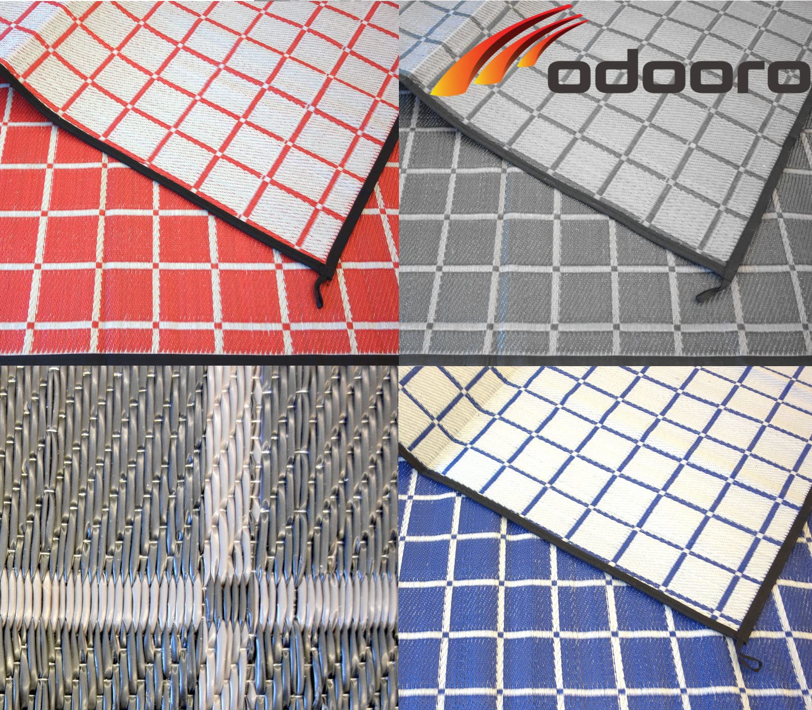 Zeltteppich ´´´odooro WAVETEX Square 2,7m x 3m schwarz-grau | VIELE GRÖSSEN + Farben | Camping Matte Wohnwagen 450 g/m² Outdoor Teppich Vorzelt Teppich Garten Spieldecke | Premium