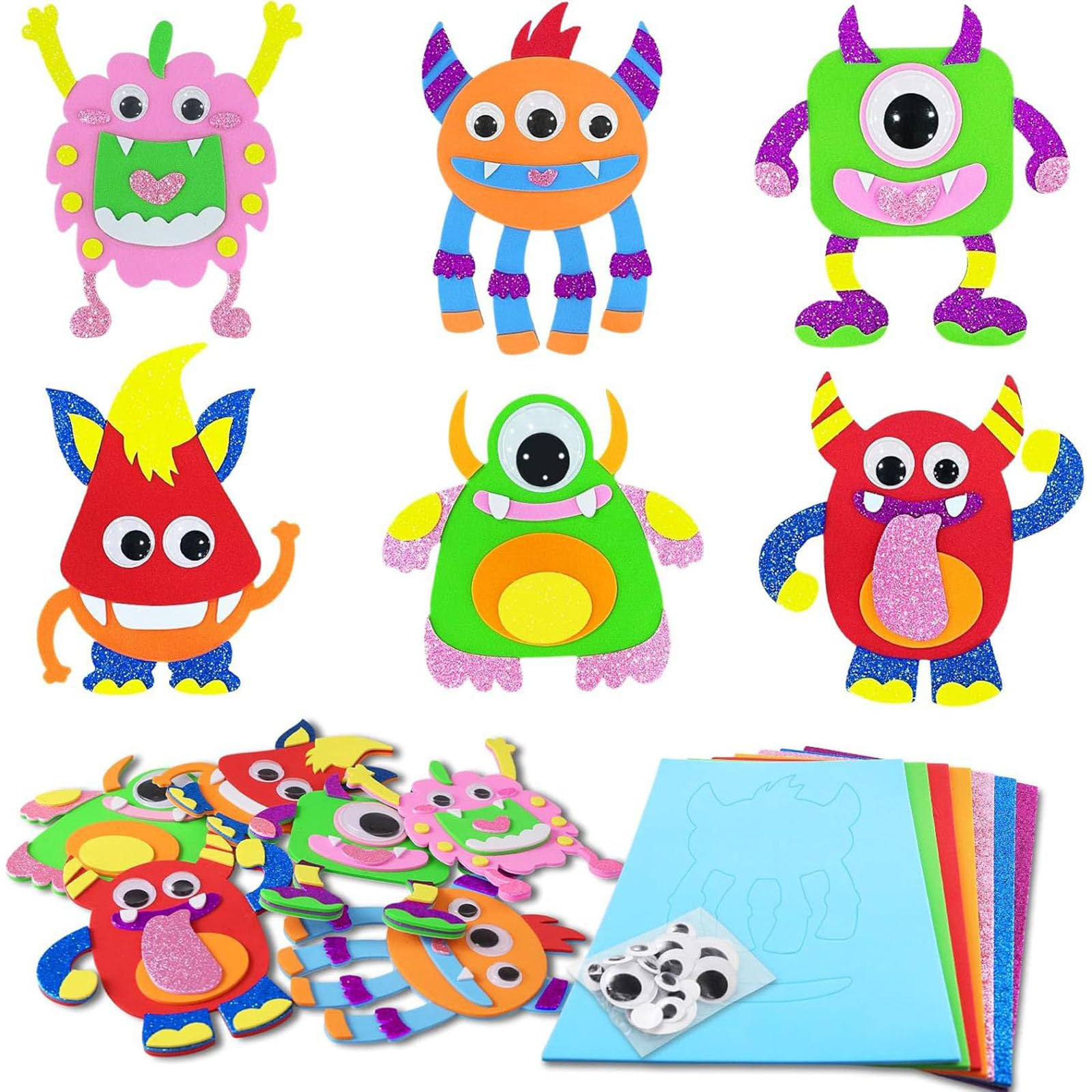 HDAKDDHG 12 Pack Monster Arts and Crafts for Kids Craft Kit for Kids Activity Packs for 3-12 Years Old Boys Girls Gift