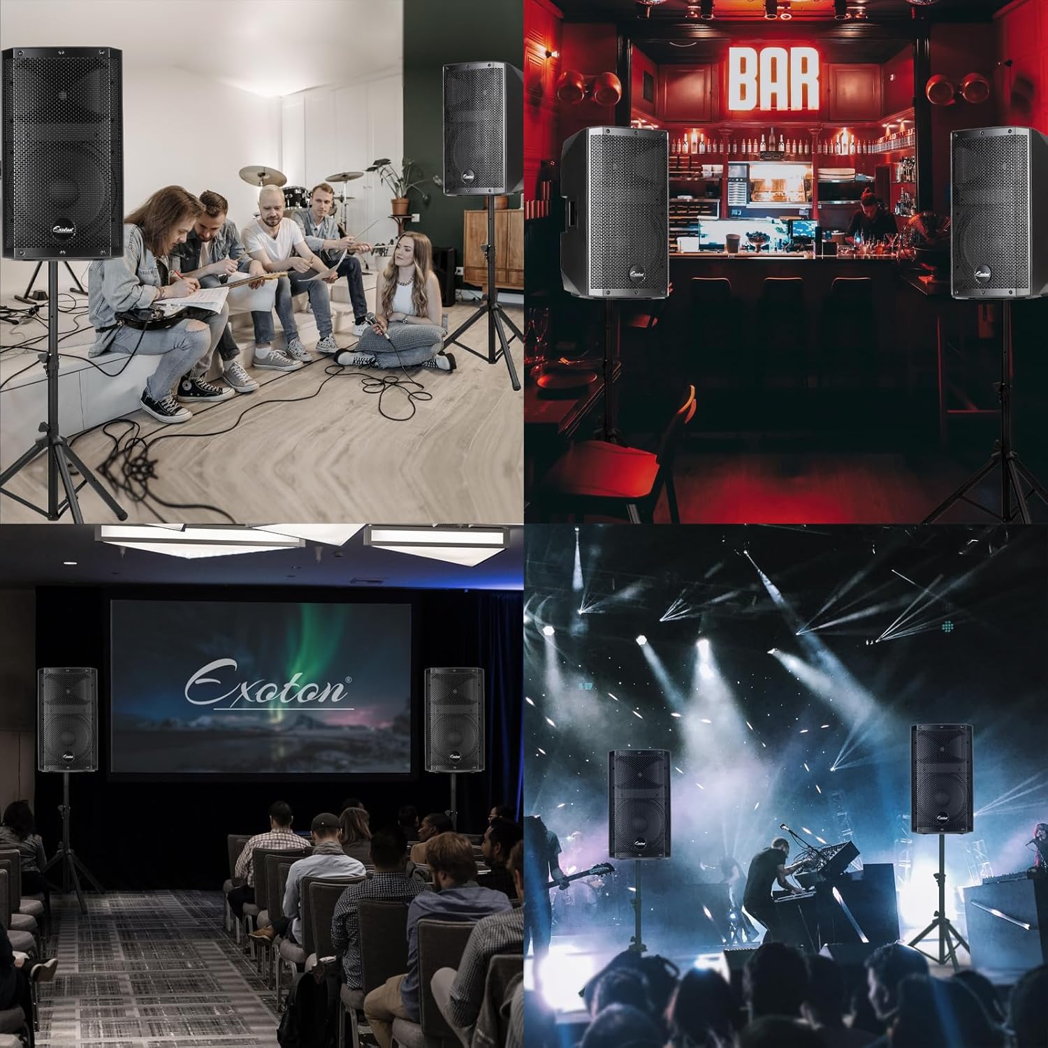 EXOTON MX-P12 PA System with 2x12 Speakers, 10-Channel Mixer & Mic |Professional High-Powered Bluetooth PA System for Weddings, Concerts, Large Parties - Image 6