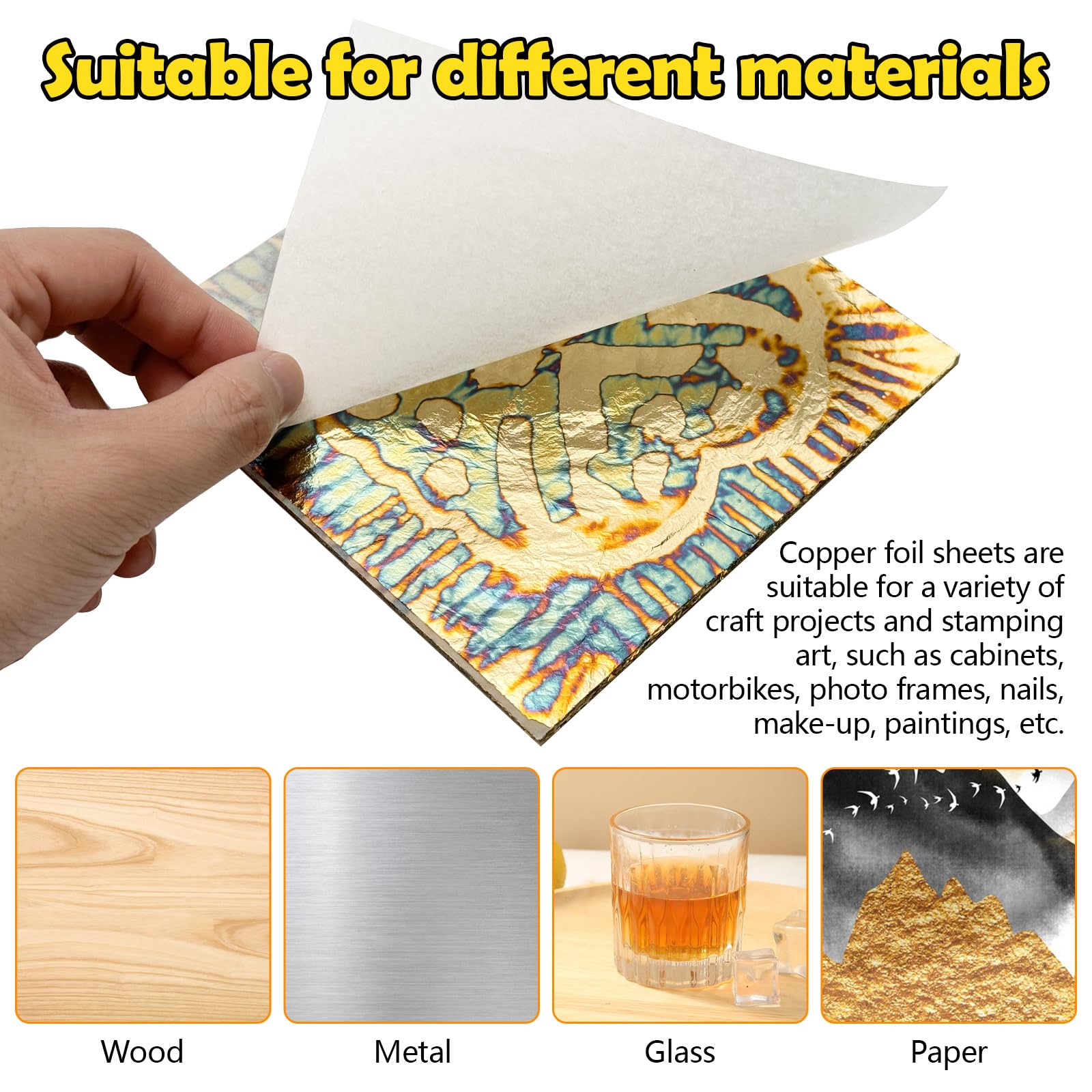 Modixun Variegated Gold Leaf Sheets 50pcs - Image 4
