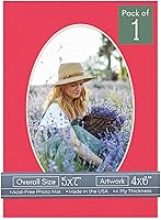 Vista 261 de CountryArtHouse Marco ovalado verde cazador de 5 x 7 pulgadas, sin ácidos, con núcleo blanco, corte biselado para fotos de 4 x 6, se adapta a marcos