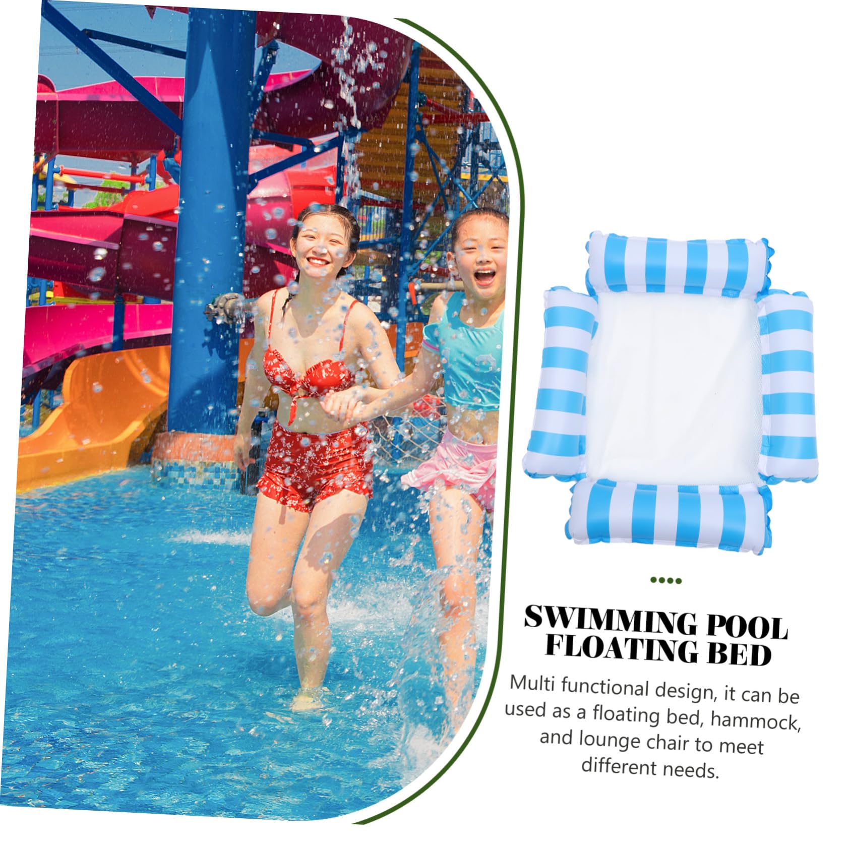 ibasenice Lettino Gonfiabile per Piscina in Pvc e Nailon Design a Tubo, Pieghevole e Traspirante, Materassino a Rete per Relax Estivo al Mare in Piscina