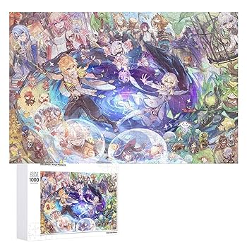 Amazon.co.jp: 可愛いアニメ柄 原神 イラスト 空 蛍 集合絵