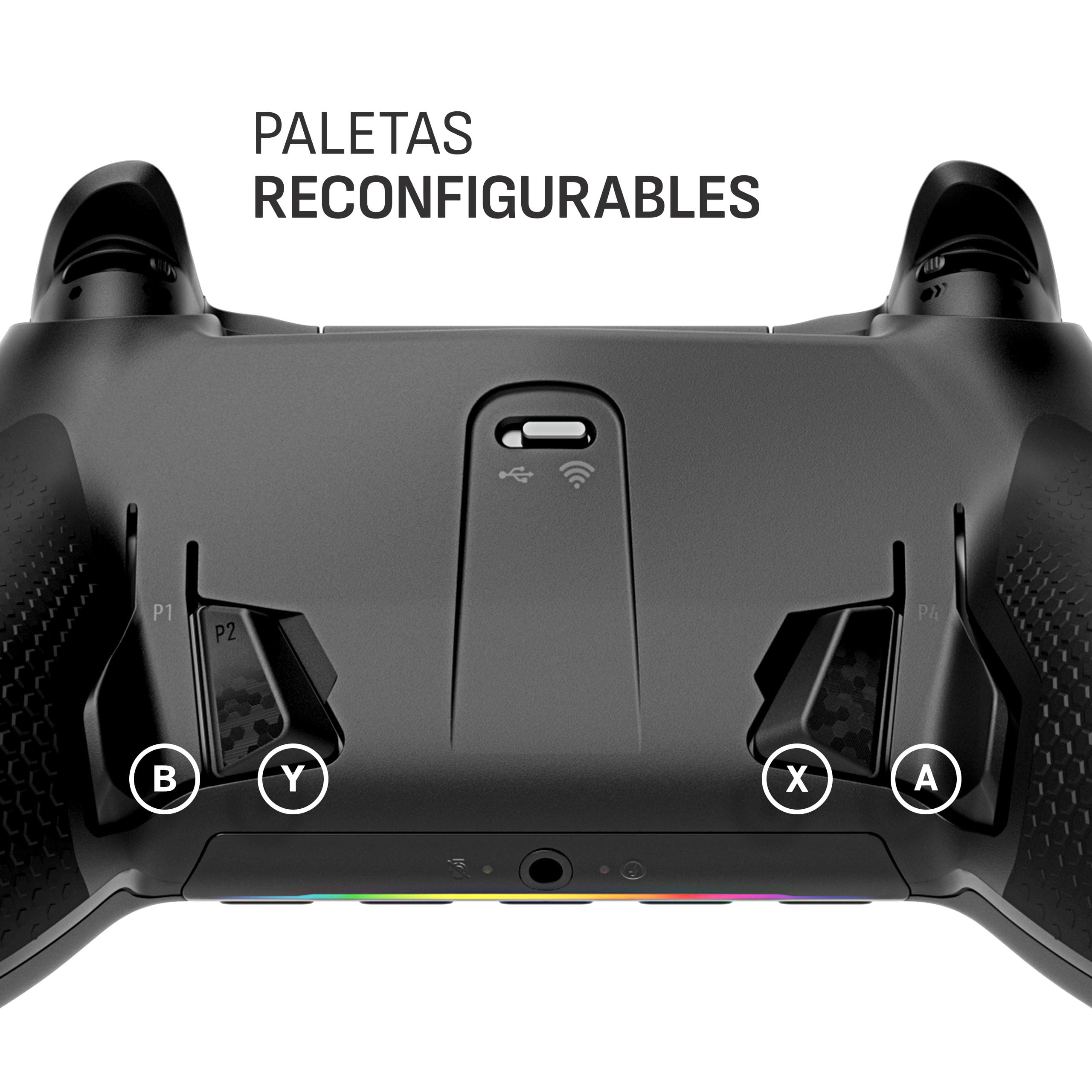 Scuf ENVISION PRO Controlador Inalámbrico para Juegos de Sólo PC - Cinco Teclas G Reasignables - Paletas Traseras Reasignables - Disparadores Instantáneos - Compatible con iCUE - Gris Metalizado