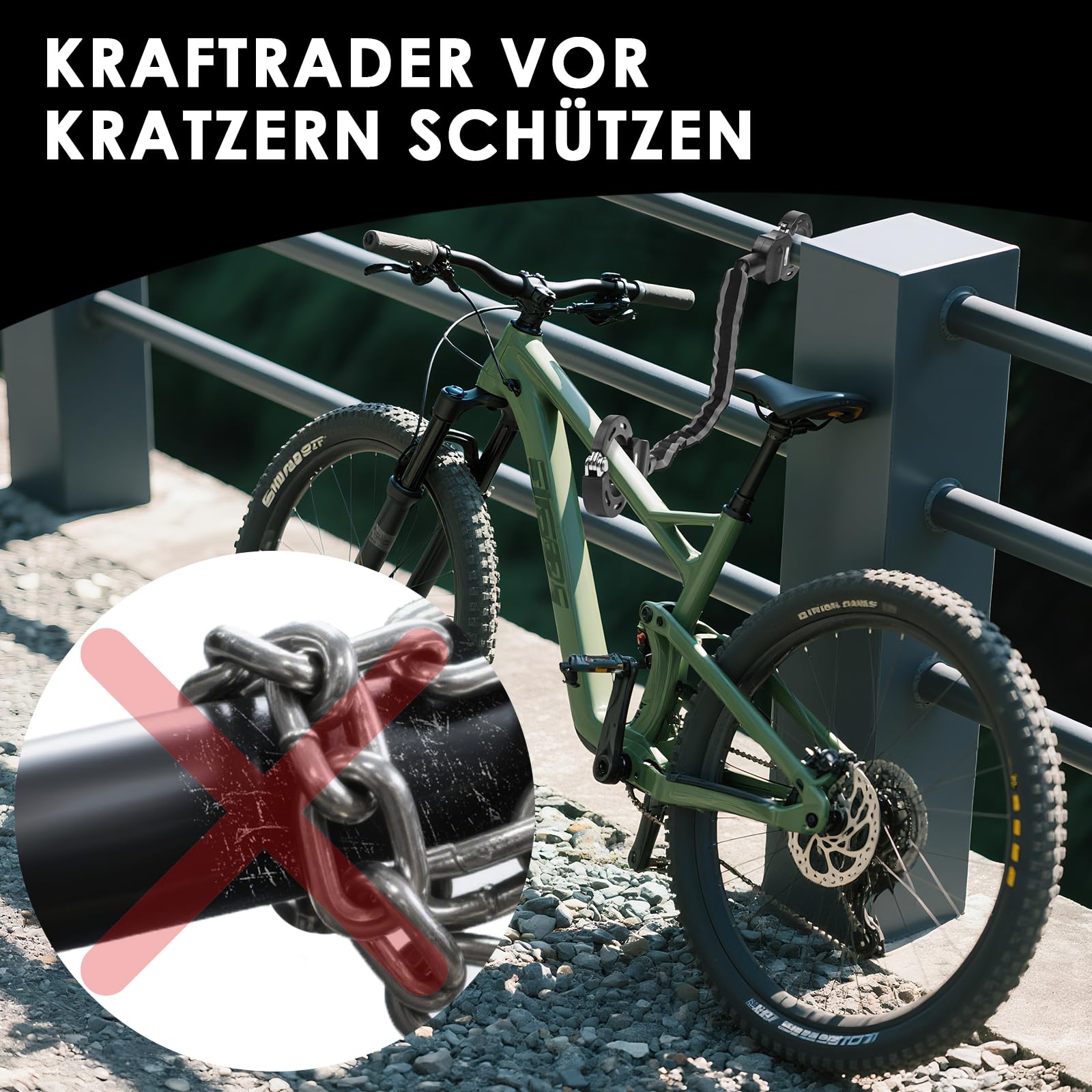 E Scooter Schloss, Schloss für E Scooter mit Schlüssel, Handschellenschloss mit Silikonschutz Gegen Kratzer, Hochsicherheitsschloss ideal für Scooter Roller, Kinderwagen, Motorrad, E-Bike