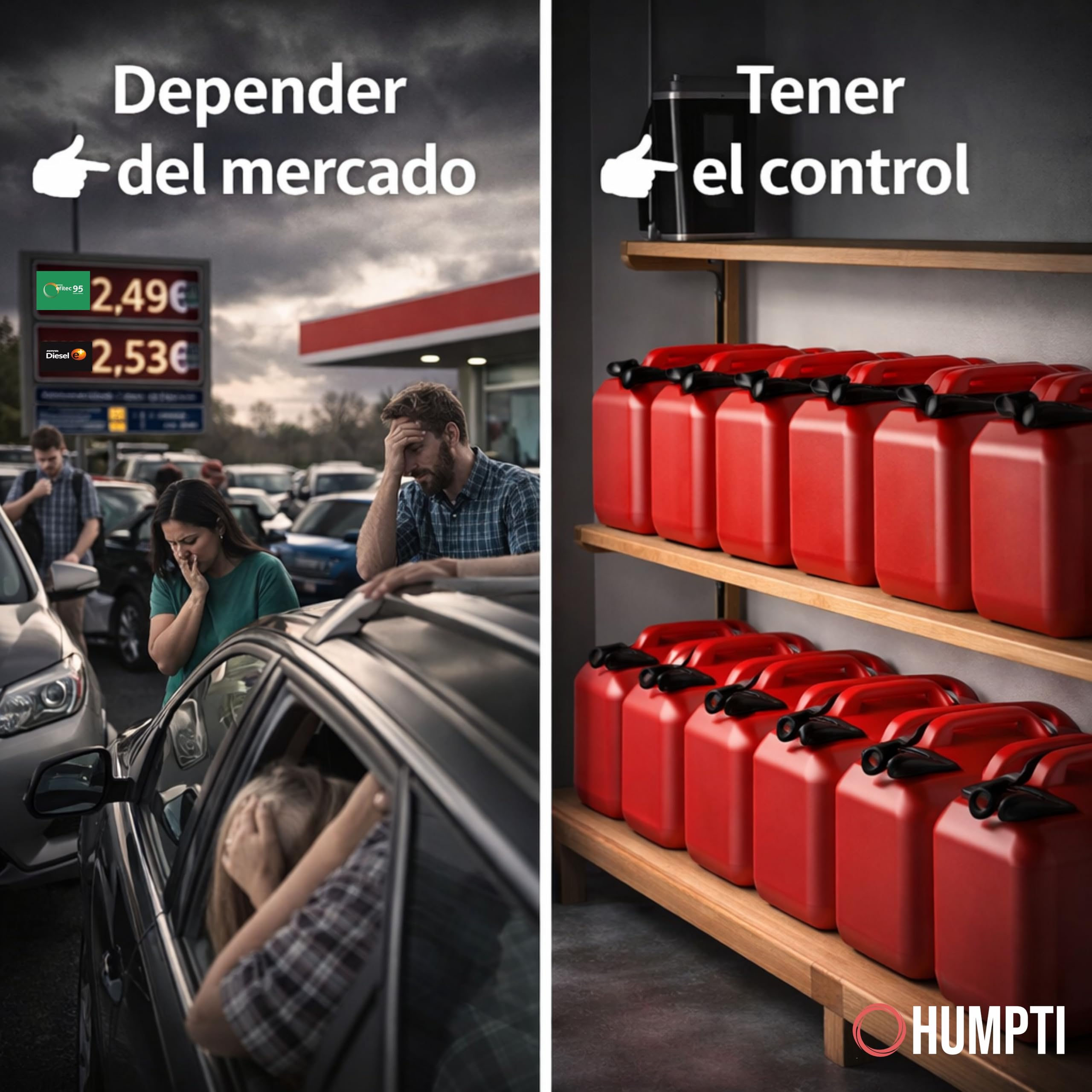 Garrafa Gasolina 20L Homologada Pack de 6 - Bidón Combustible Plástico con Visor de Nivel - Bidones para Gasolina y Gasoil Homologados 120 Litros - Rojo