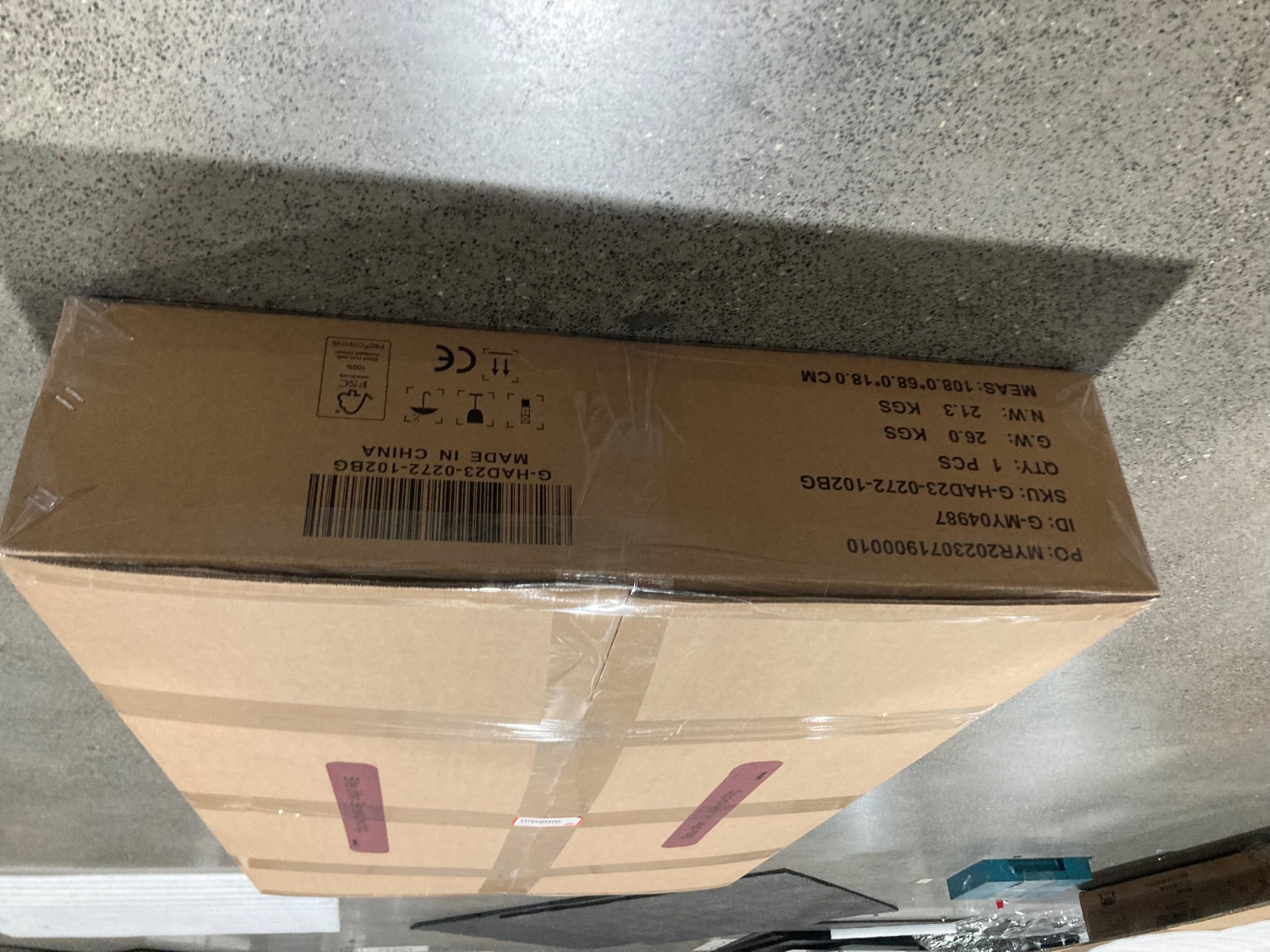 Flamaker desk packaging box, side view