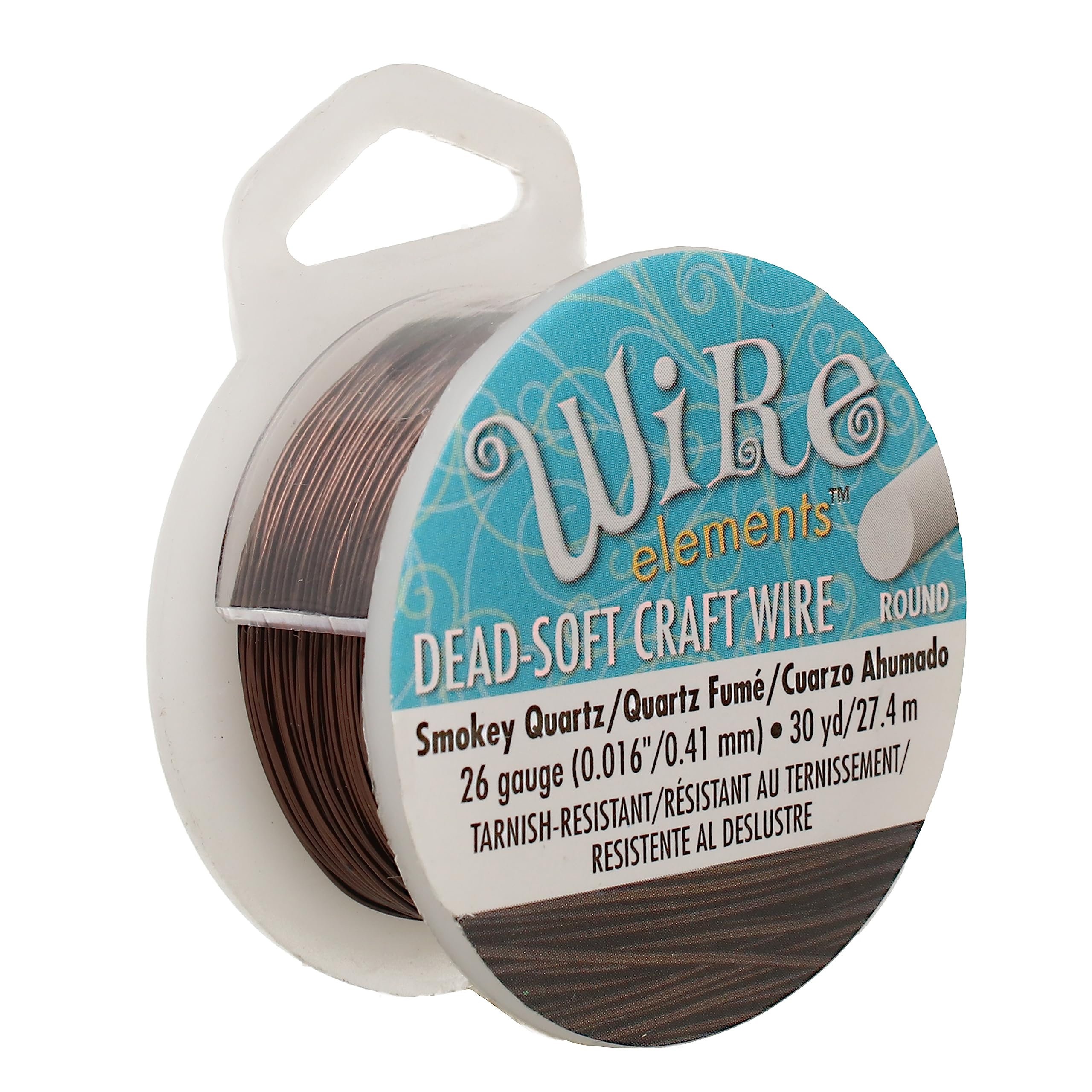 Beadsmith 0.4mm (26ga) Non-Tarnish Craft Wire - Smokey Quartz - 27.4m (30yd)